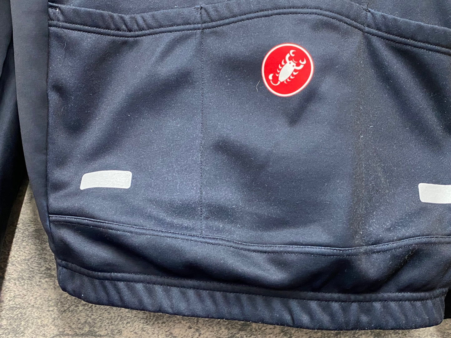 IX585 カステリ CASTELLI 長袖 サイクルジャージ 紺 L 裏起毛