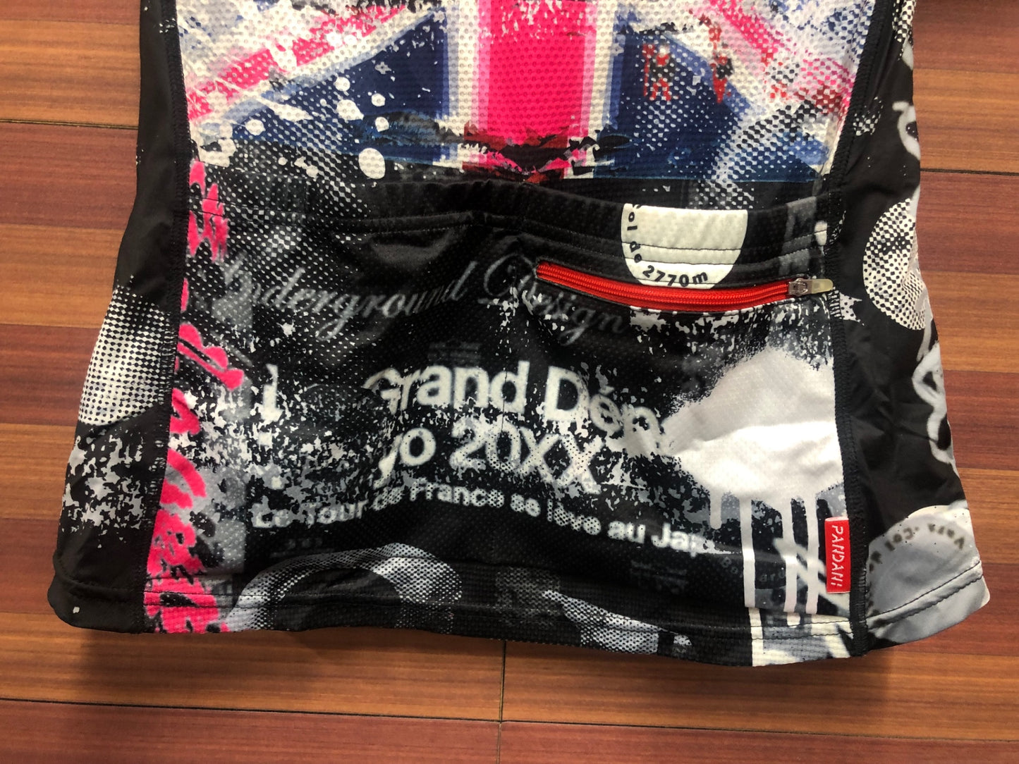 IP995 パンダーニ pandani 半袖 サイクルジャージ 黒 総柄 L