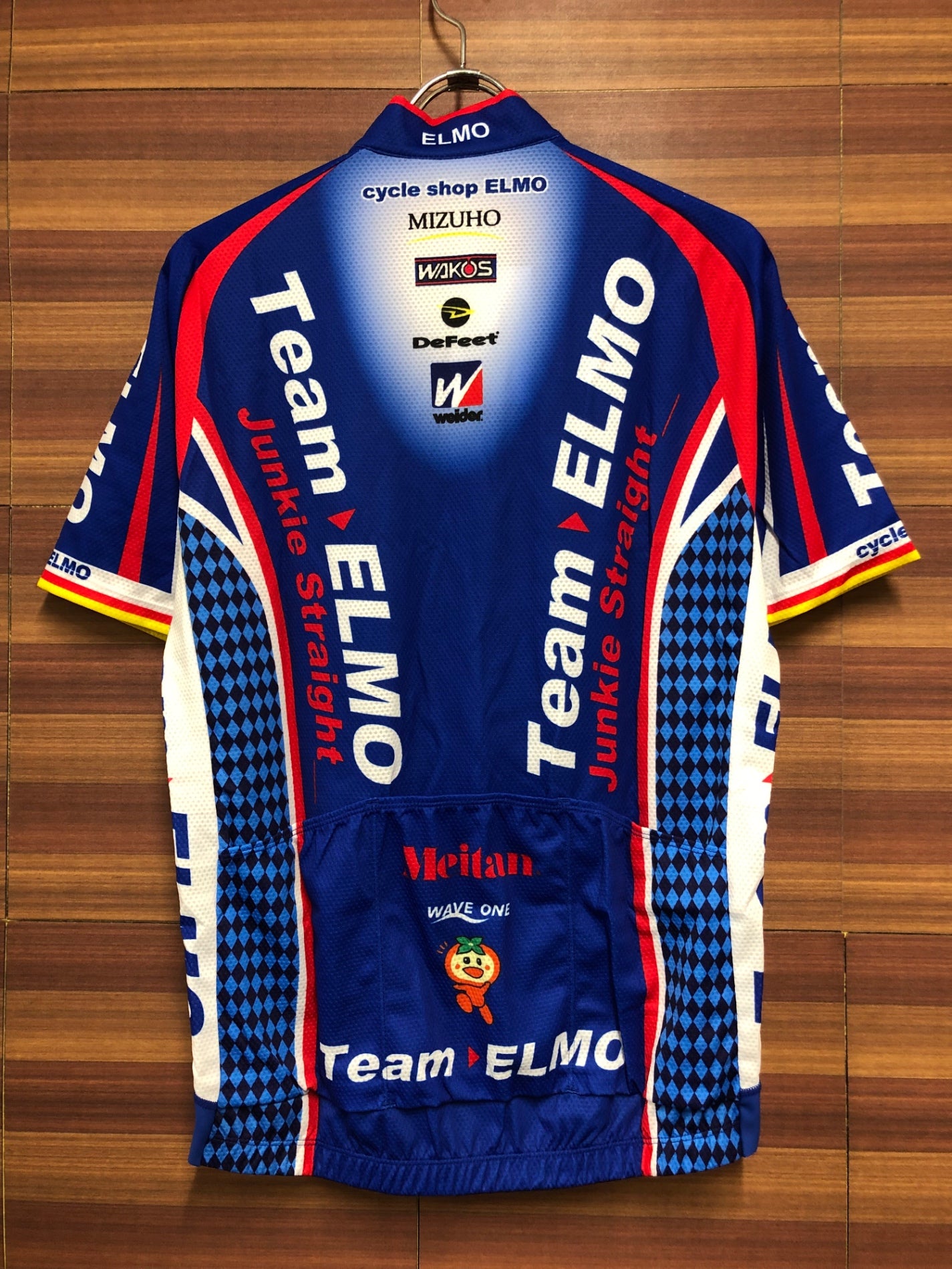 IL347 ウェイブワン WAVEONE 半袖 サイクルジャージ 青 白 XXL チームジャージ Team ELMO