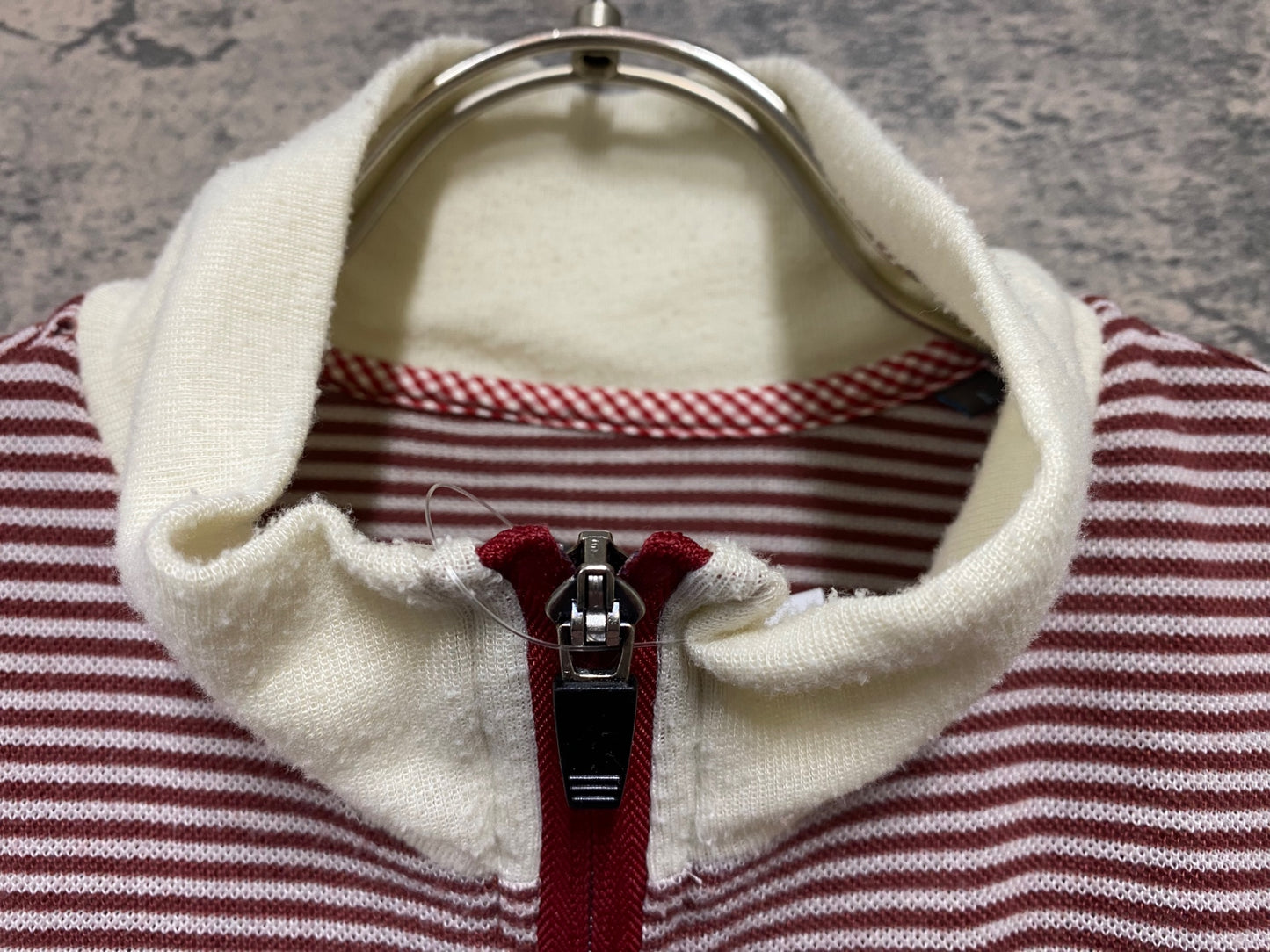 JD370 カフェドシクリステ Cafe du Cycliste 半袖 サイクルジャージ 赤 白 ボーダー L