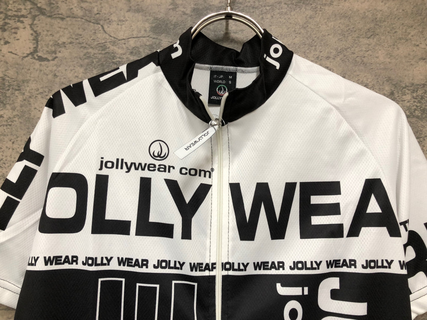 IX667 ジョリーウェア JOLLYWEAR 半袖サイクルジャージ 白黒 M