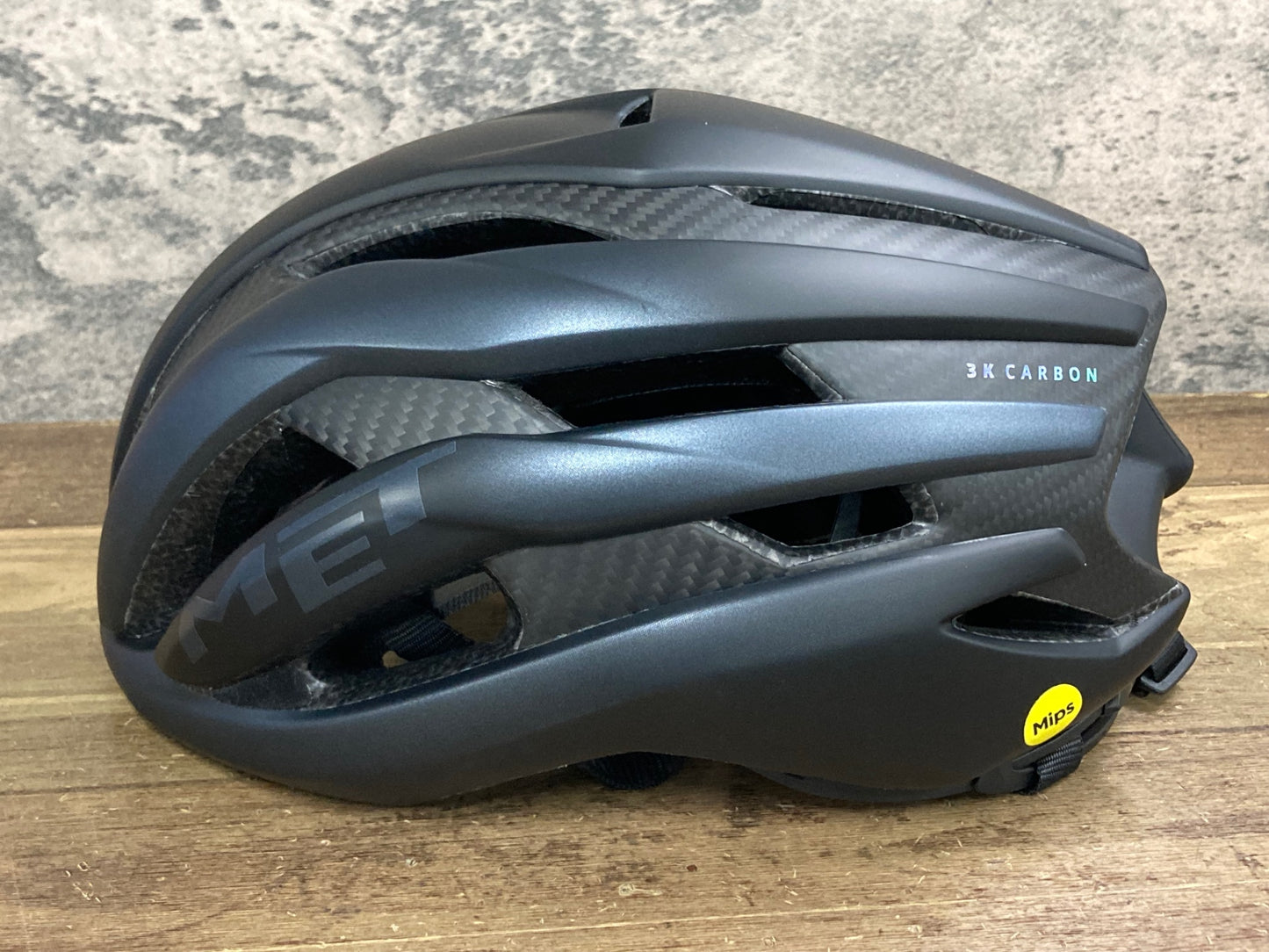 IZ442 メット MET トレンタ TRENTA 3K CARBON Mips ヘルメット 黒 M 56-58cm 2024/08製造 ※あご紐汚れ