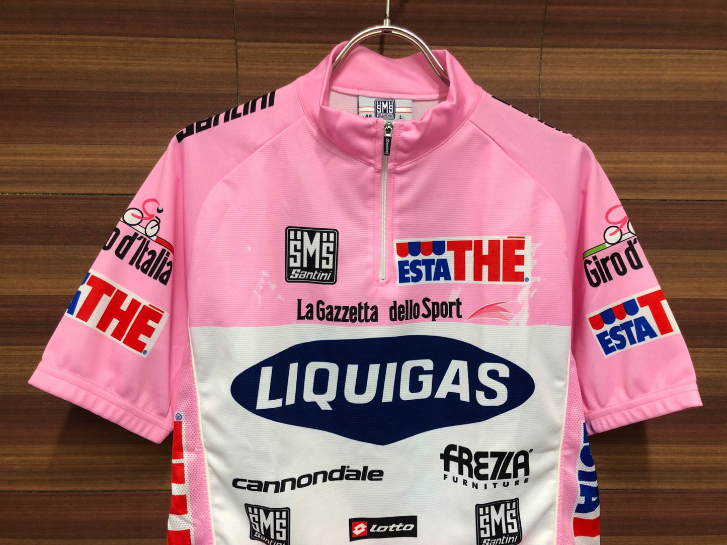 IP651 サンティーニ SMS SANTINI LIQUIGAS マリアローザ 半袖 サイクルジャージ ピンク Lサイズ