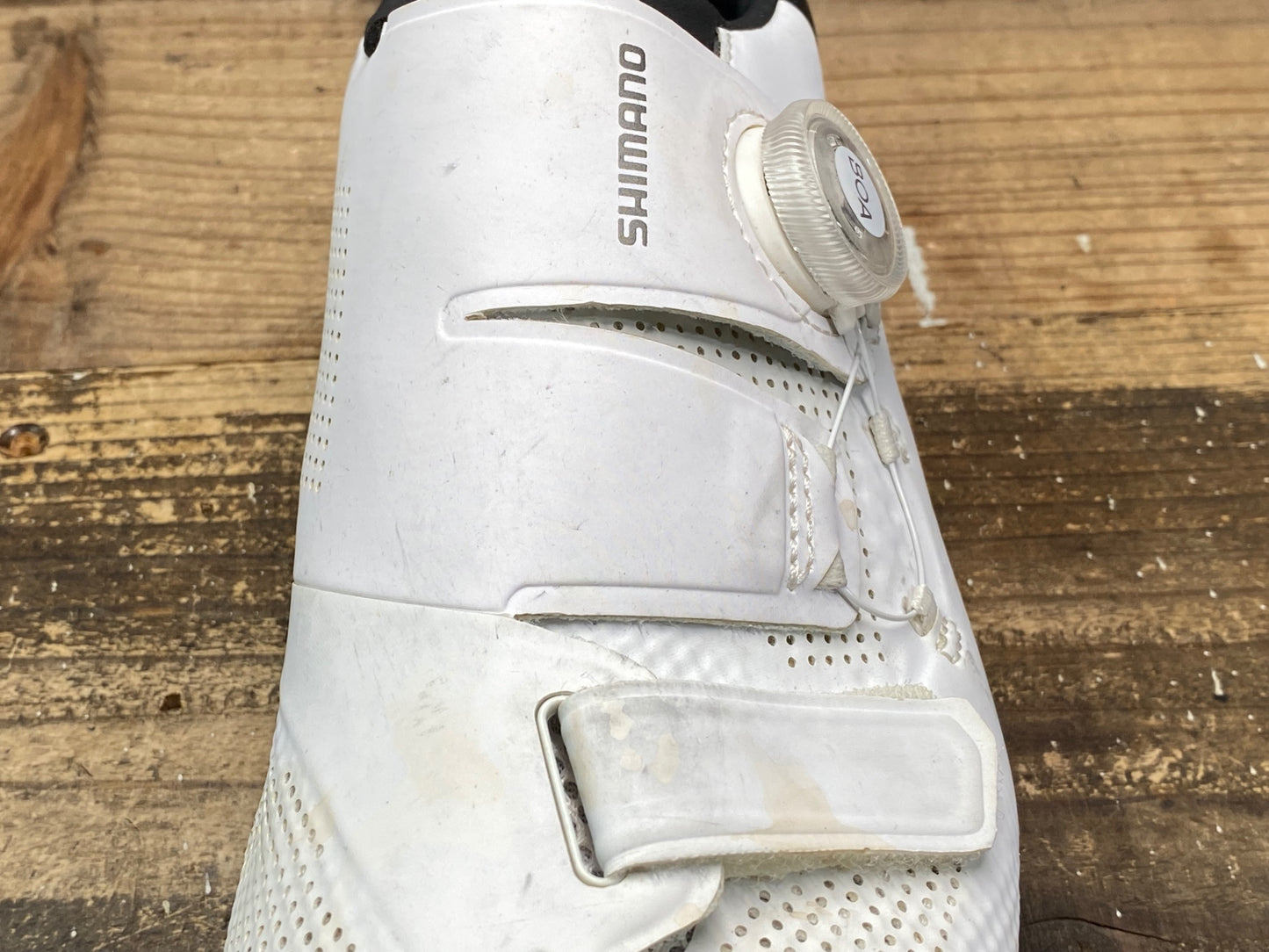 IW423 シマノ SHIMANO RC5 SHRC502M W01 S ビンディングシューズ SPD-SL 白 EU42 BOA ※ガリ傷