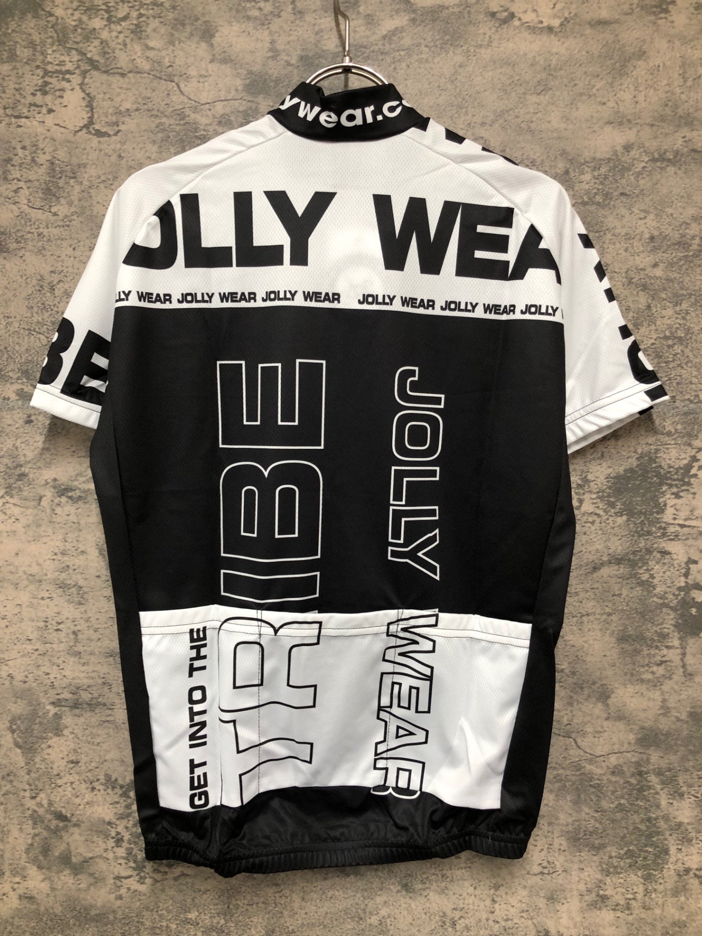 IX667 ジョリーウェア JOLLYWEAR 半袖サイクルジャージ 白黒 M