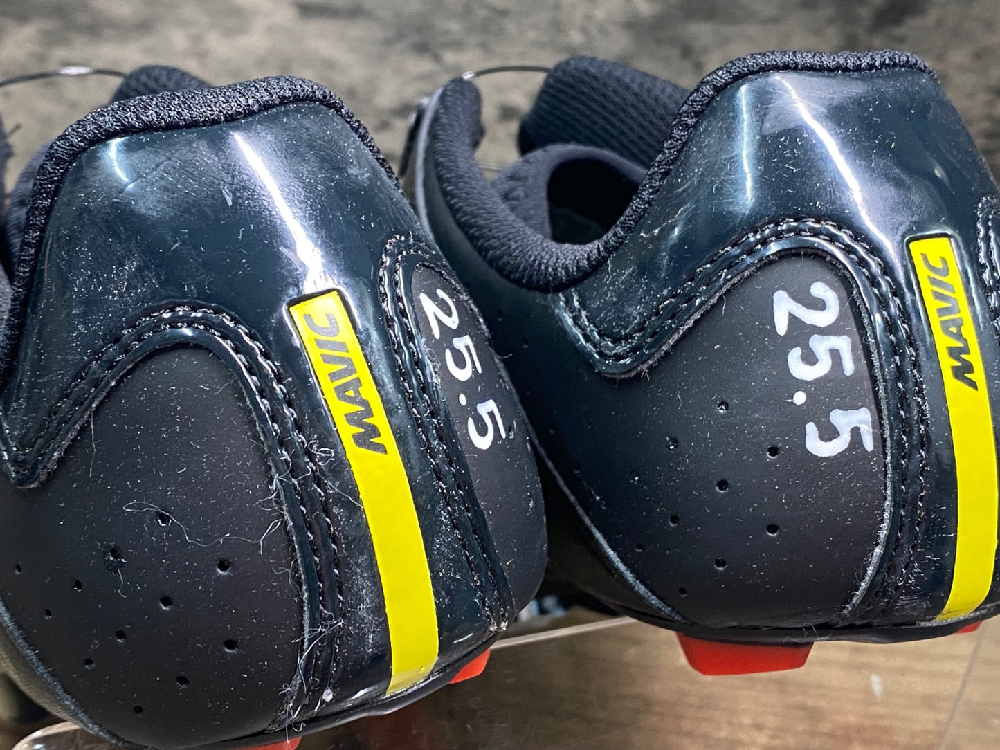JC690 未使用品 マヴィック MAVIC COSMIC ELITE ビンディングシューズ 黒白 EU40 2/3 SPDアタッチメント ペン字あり