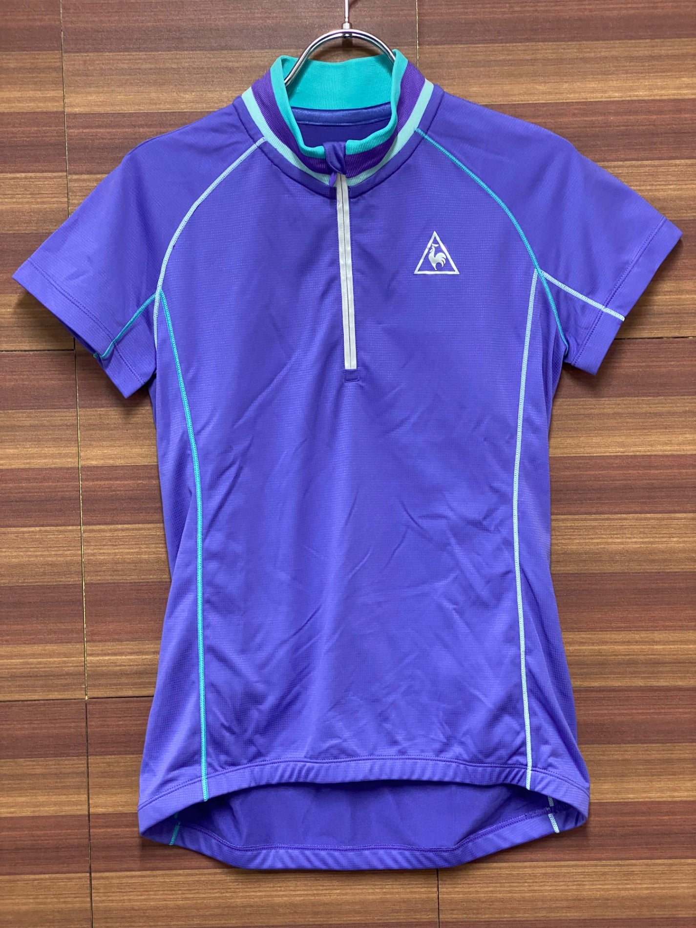 HX623 ルコックスポルティフ le coq sportif 半袖 サイクルジャージ ハーフジップ パープル M