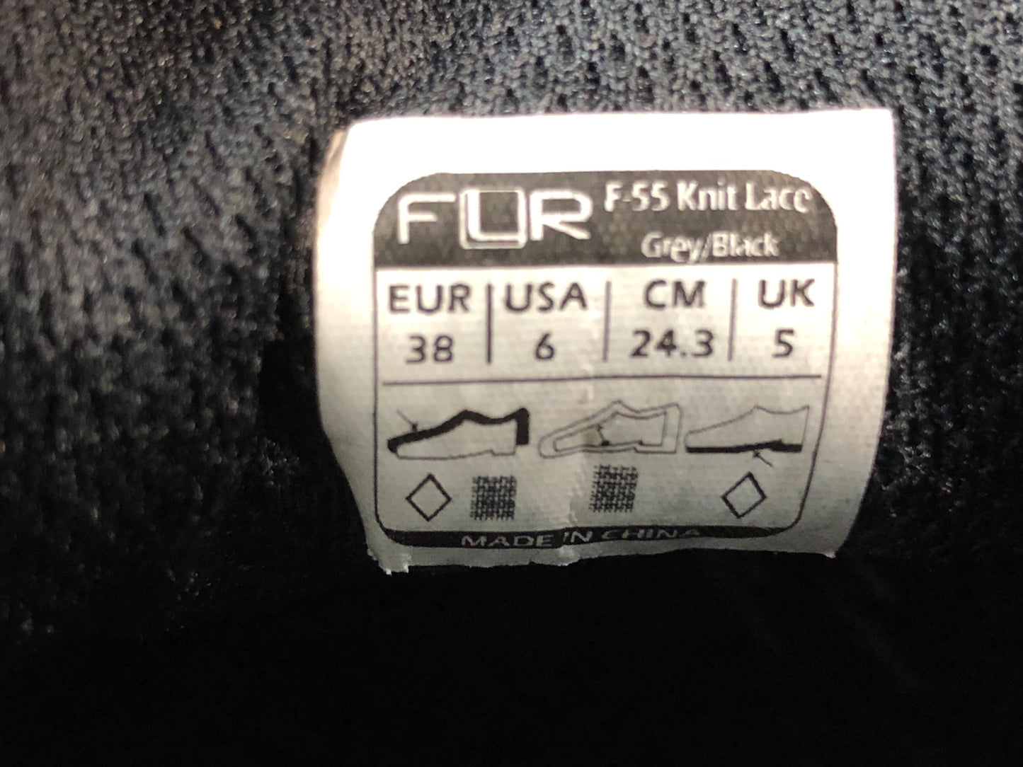 IS429 FLR F-55 Knit Lace ビンディングシューズ グレー 黒 EU38 SPD