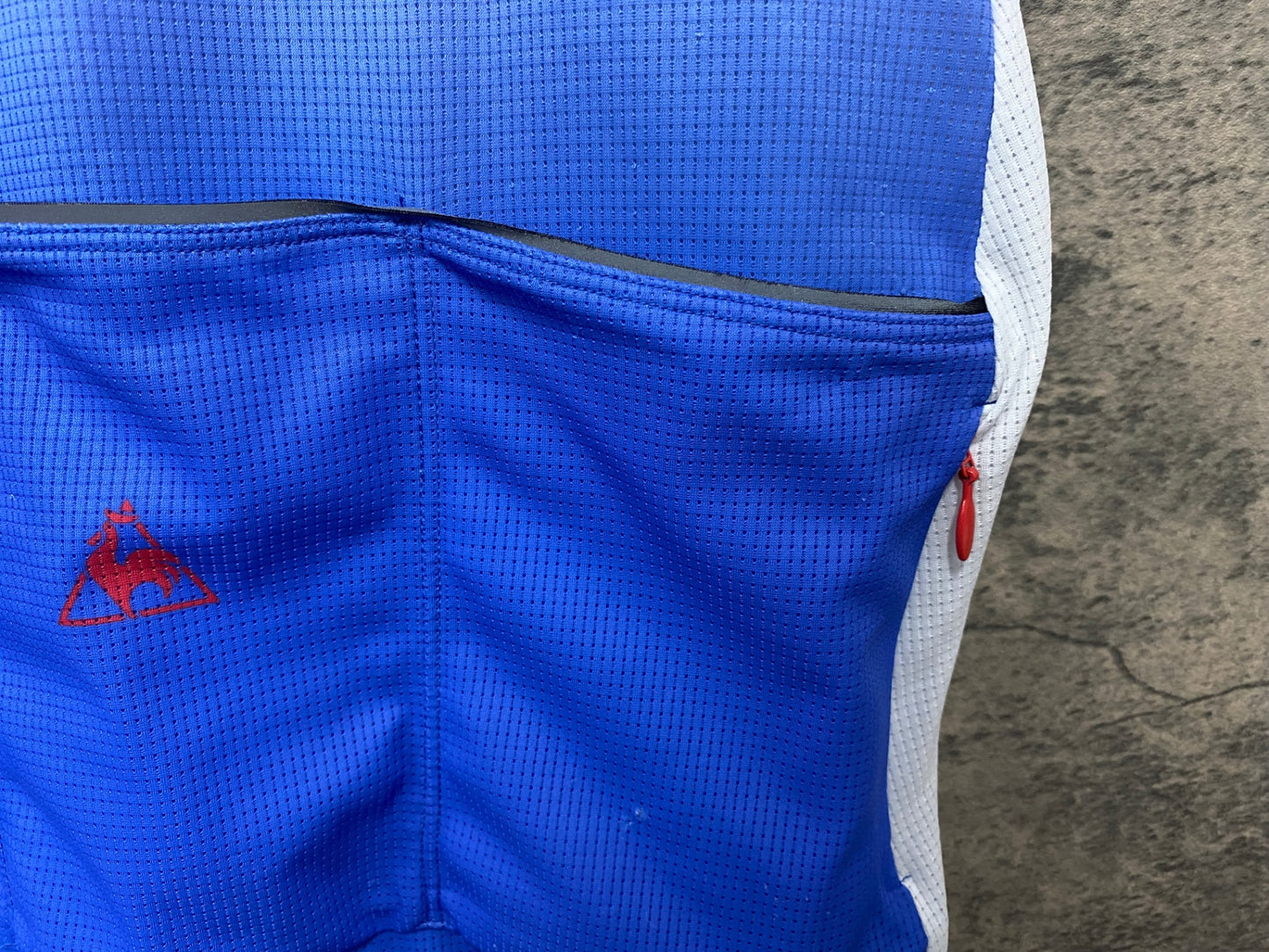 IY720 ルコックスポルティフ le coq sportif 半袖 サイクルジャージ 白 青 L