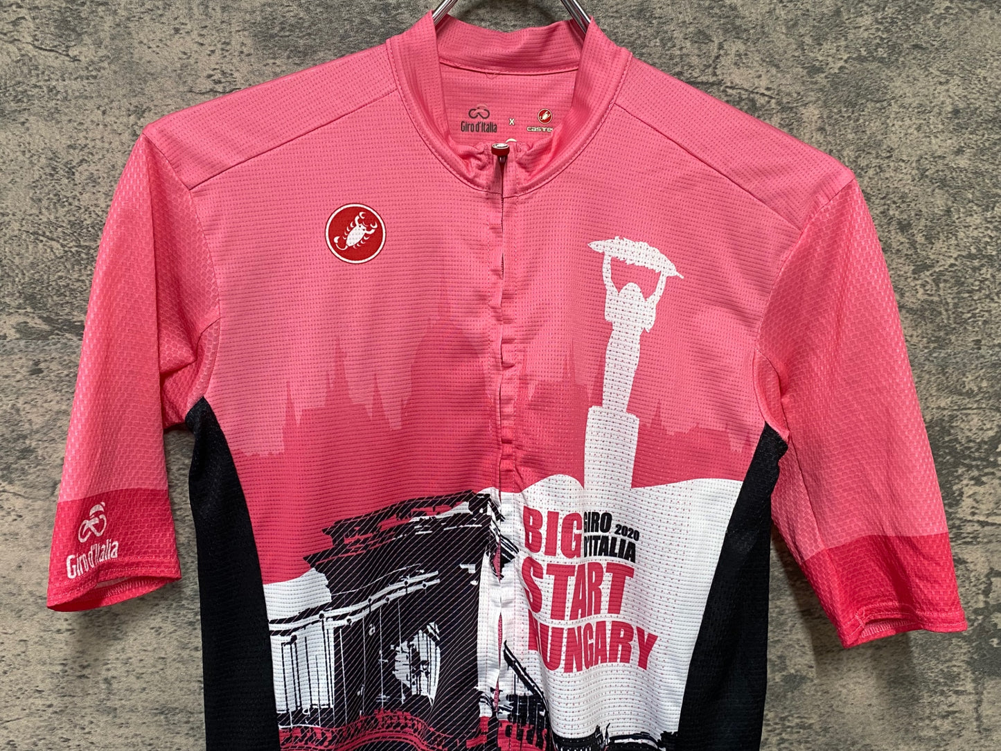 IY445 カステリ CASTELLI Giro d'Italia 半袖 サイクルジャージ 黒 ピンク M