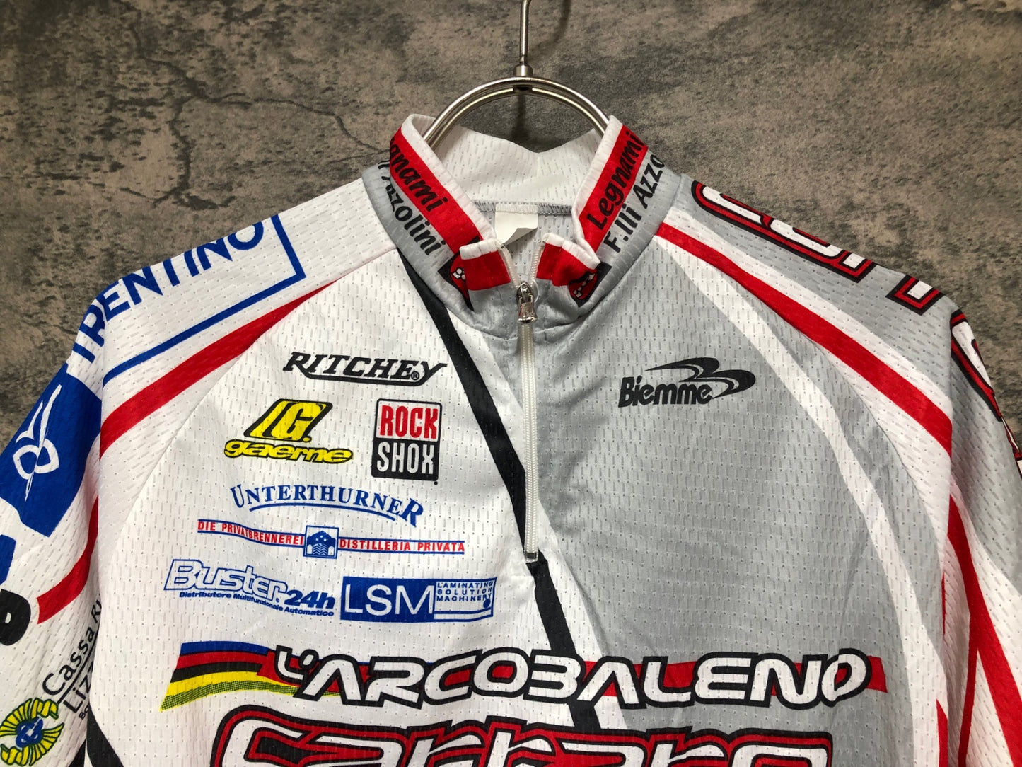 IX673 ビエンメ Biemme 半袖 サイクルジャージ 白 S L'Arcobaleno Carraro