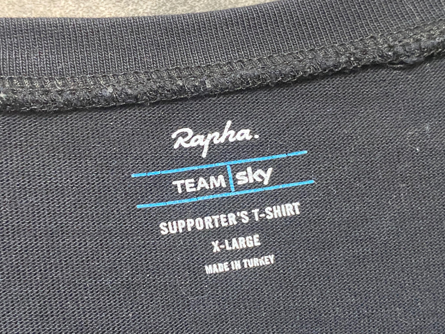 IX225 ラファ Rapha SUPPORTER'S T-SHIRT 半袖 Tシャツ 黒 XL TEAM Sky ※擦れ