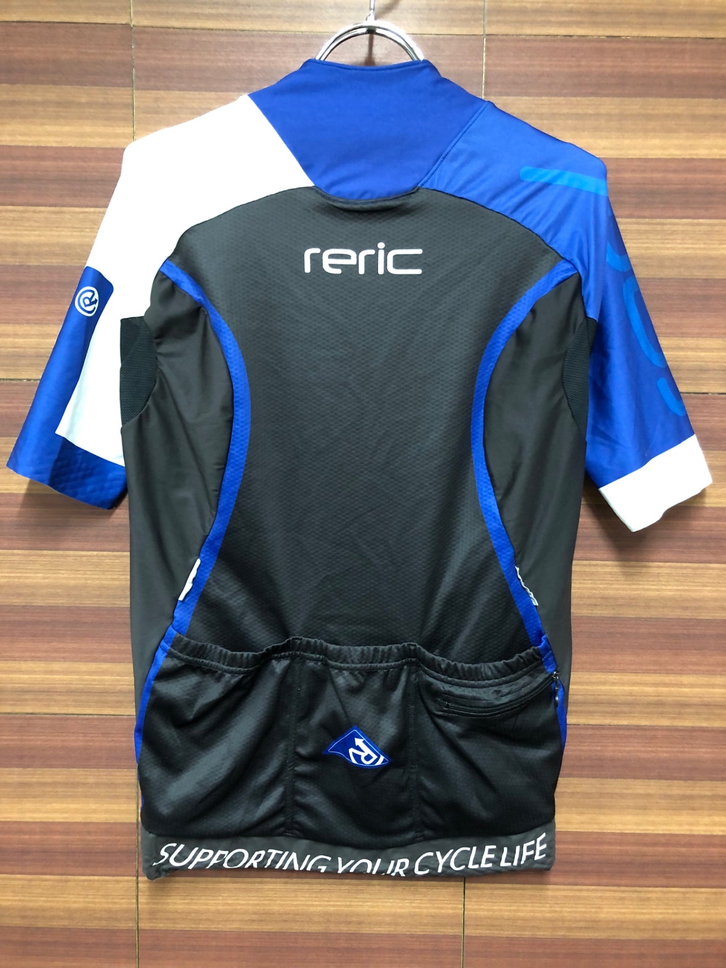 IM095 レリック reric 半袖 サイクルジャージ 黒 青 L