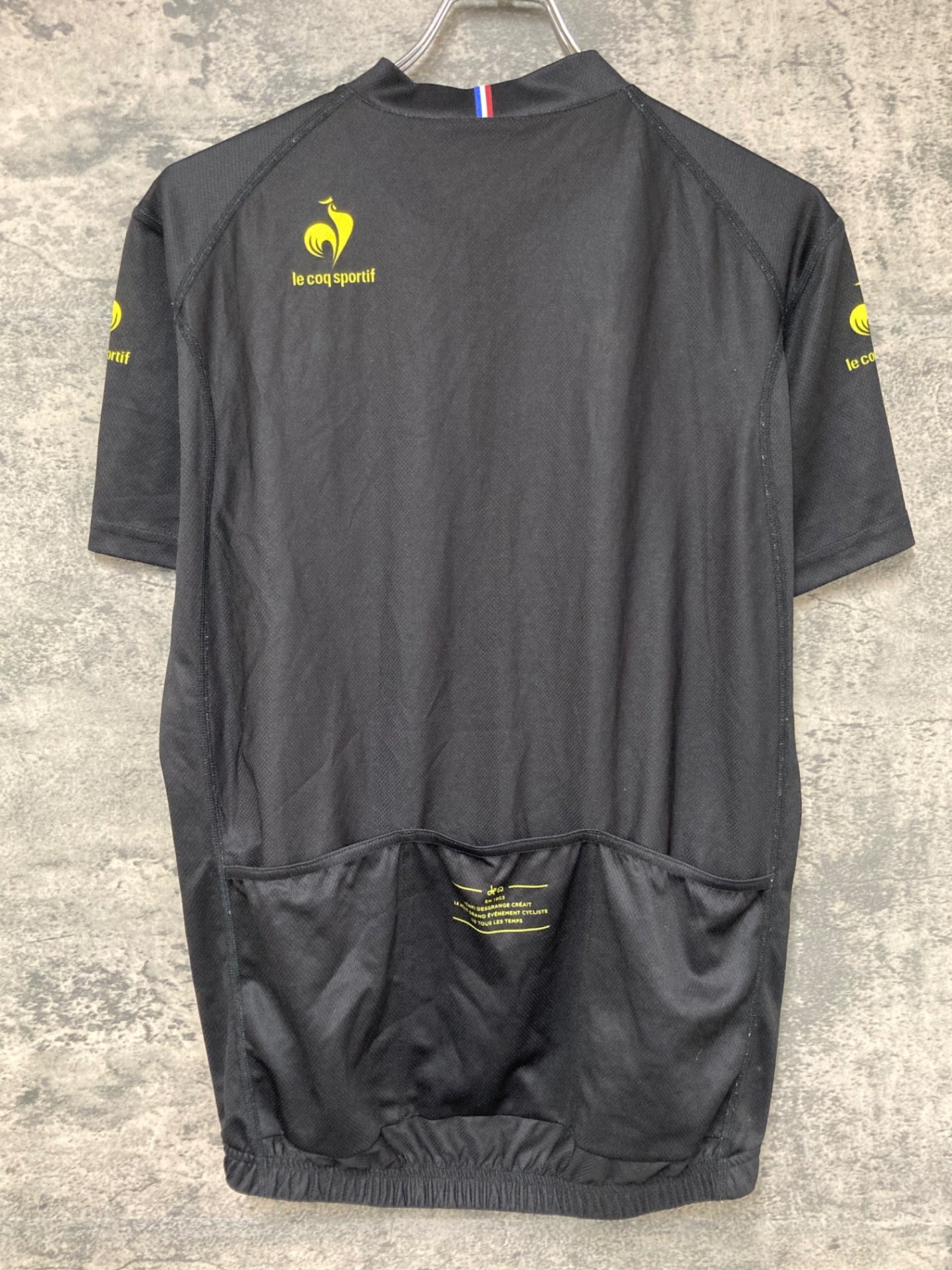 IX957 ルコックスポルティフ le coq sportif 半袖サイクルジャージ 黒 M Tour de france ほつれ