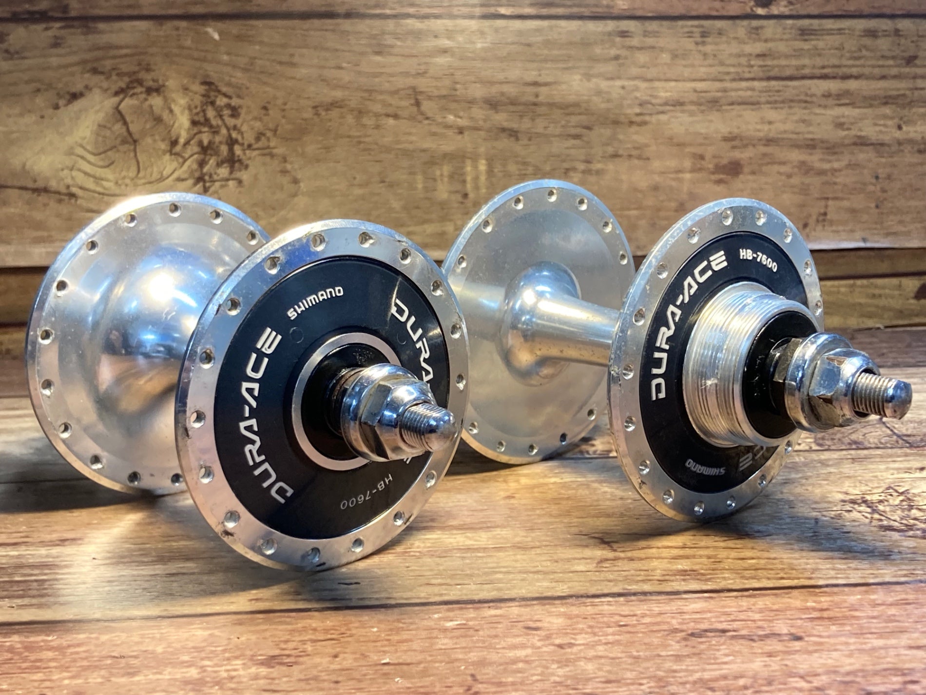 HM918 シマノ SHIMANO デュラエース トラック 前後ハブセット HB-7600 36H 両切り