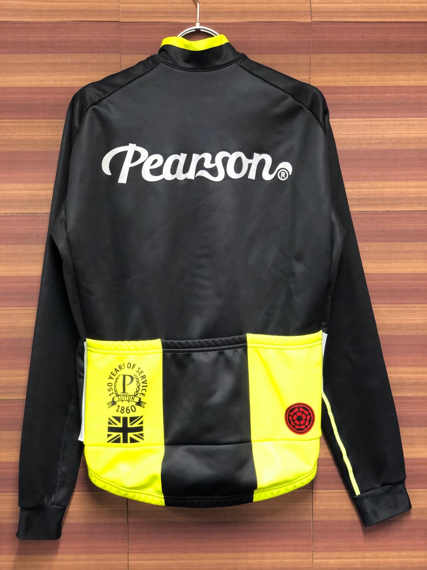 IP670 ピアソン PEARSON 長袖 サイクルジャージ 裏起毛 黒 Sサイズ