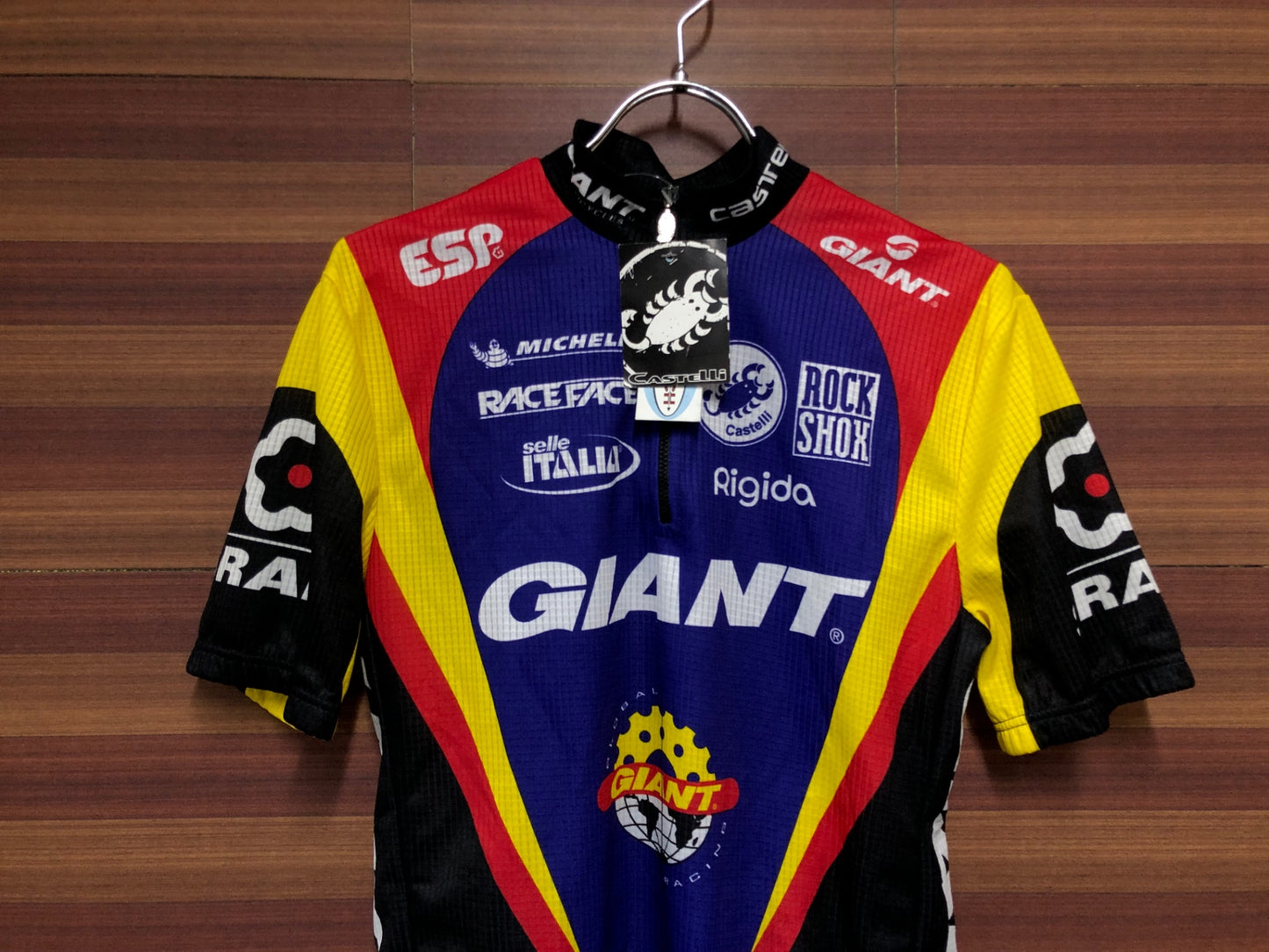 IL768 カステリ Castelli 半袖 サイクルジャージ 紫 黒 M ハーフジップ GIANT