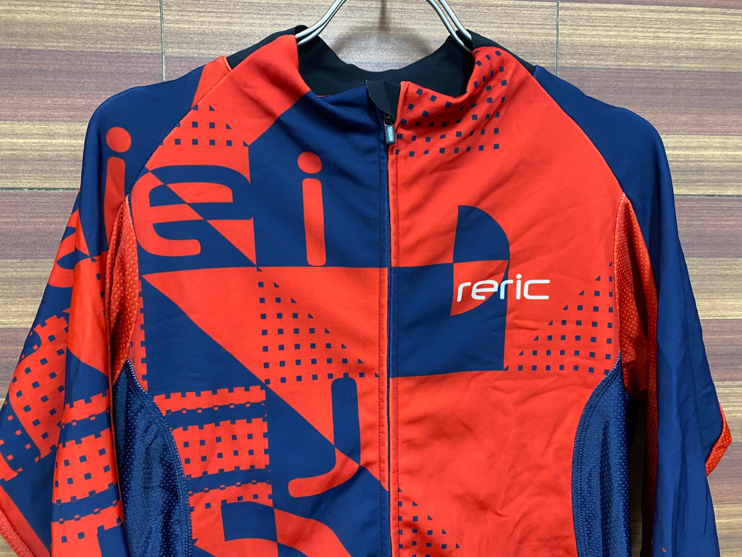 IP351 レリック relic 長袖 サイクルジャージ 赤 ネイビー L 裏起毛