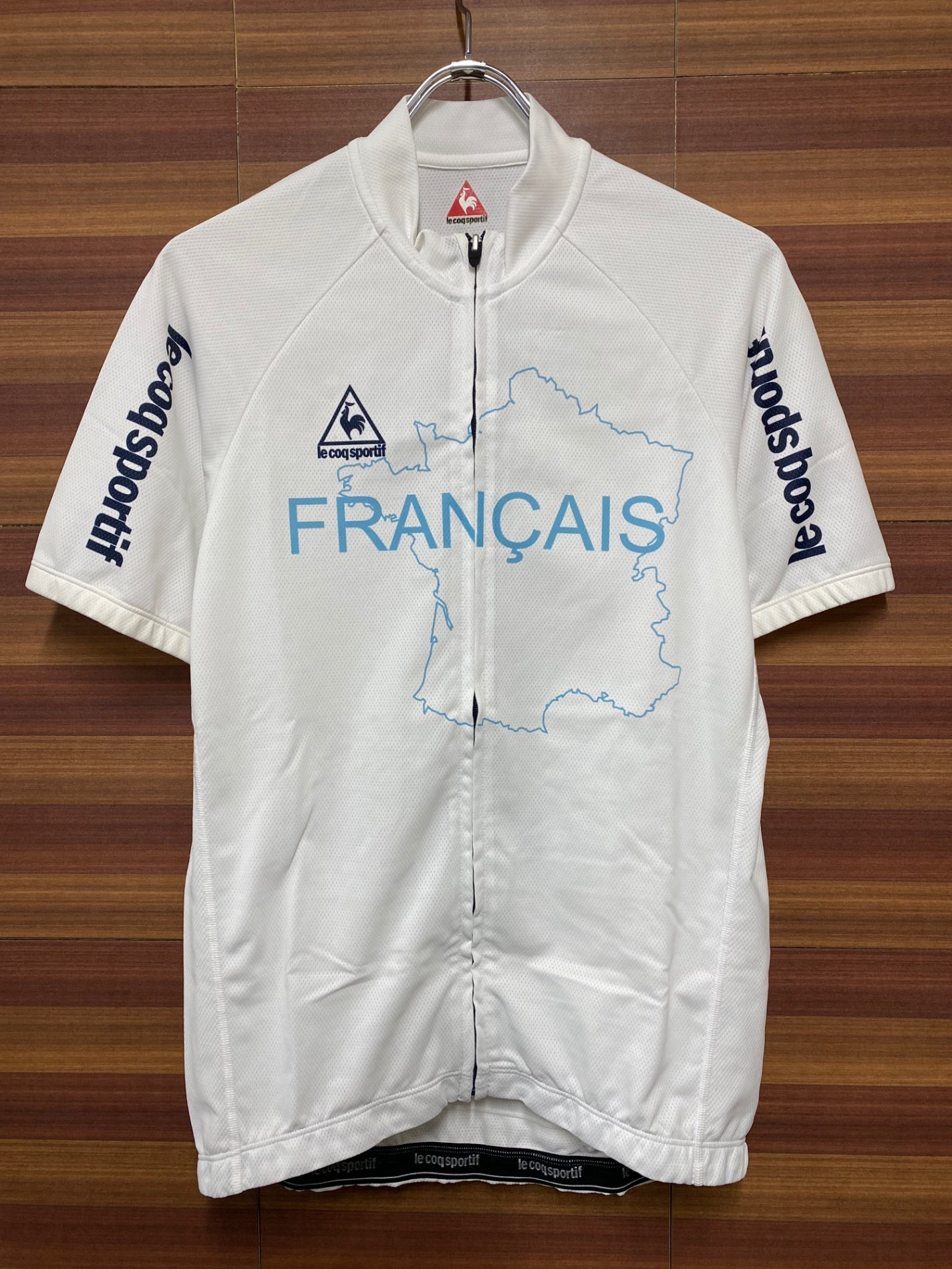 II794 ルコックスポルティフ le coq sportif サイクルジャージ 半袖 白 Oサイズ