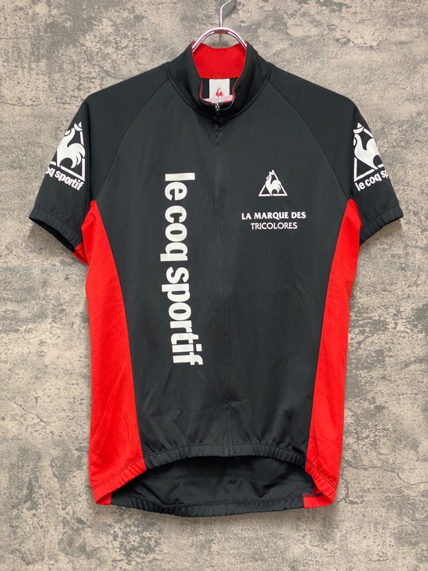 IX228 ルコックスポルティフ le coq sportif 半袖 サイクルジャージ 黒 M
