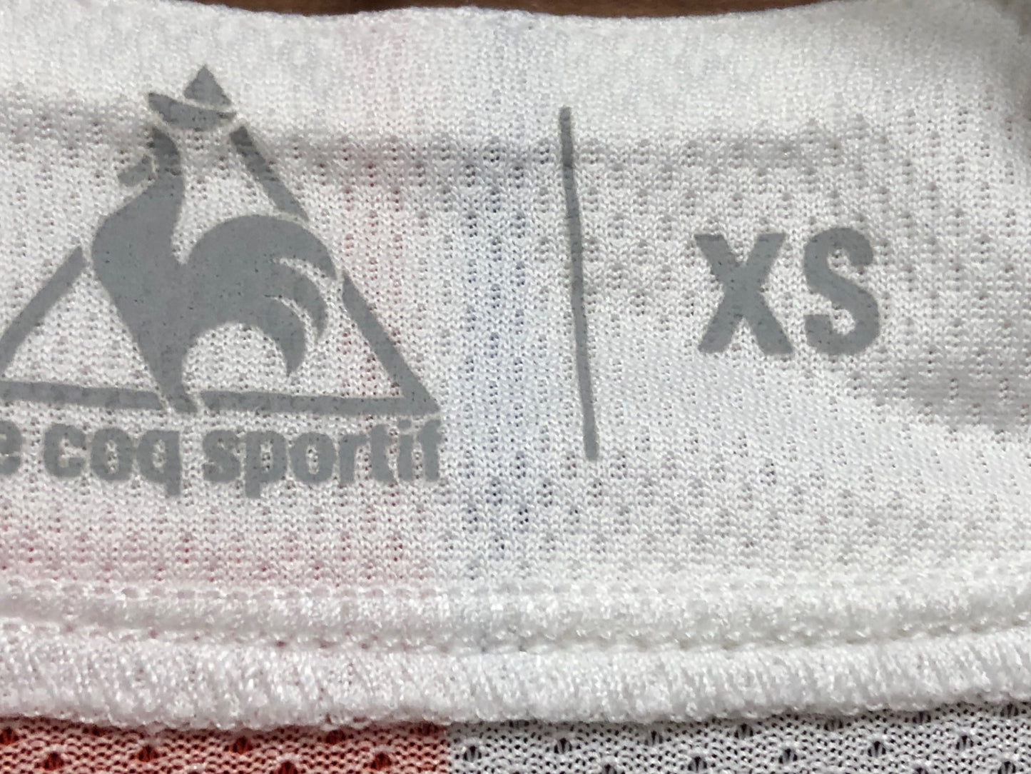 IP955 ルコックスポルティフ le coq sportif 半袖 サイクルジャージ 白 赤 水玉模様 XS ハーフジップ