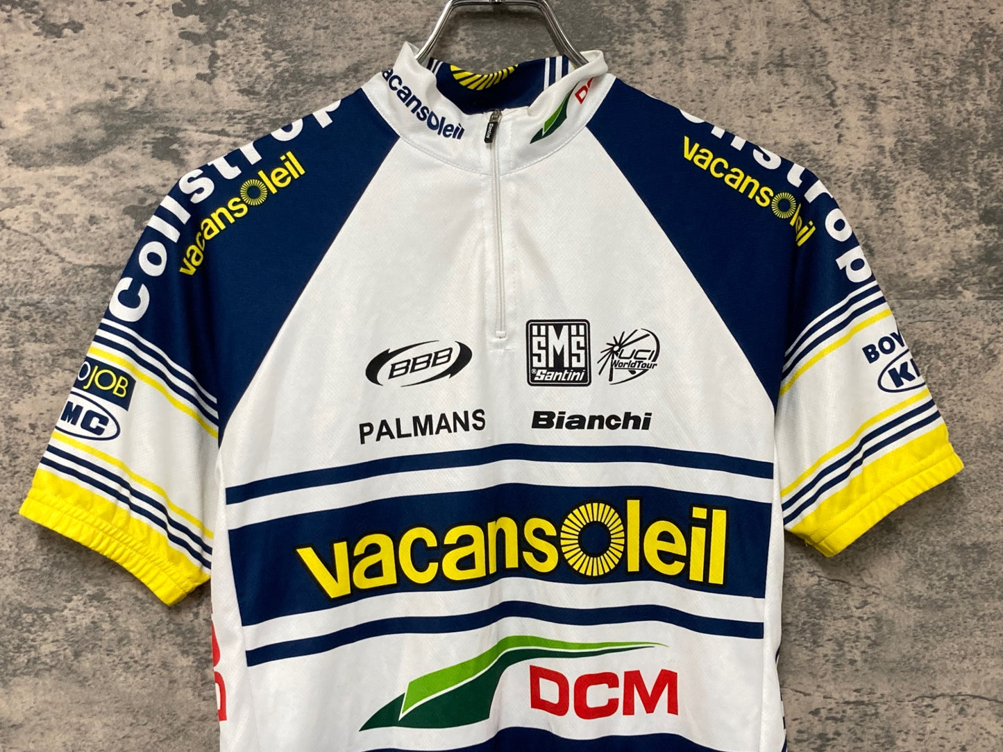 IX952 サンティーニ Santini 半袖 サイクルジャージ 白紺 S Vacansoleil