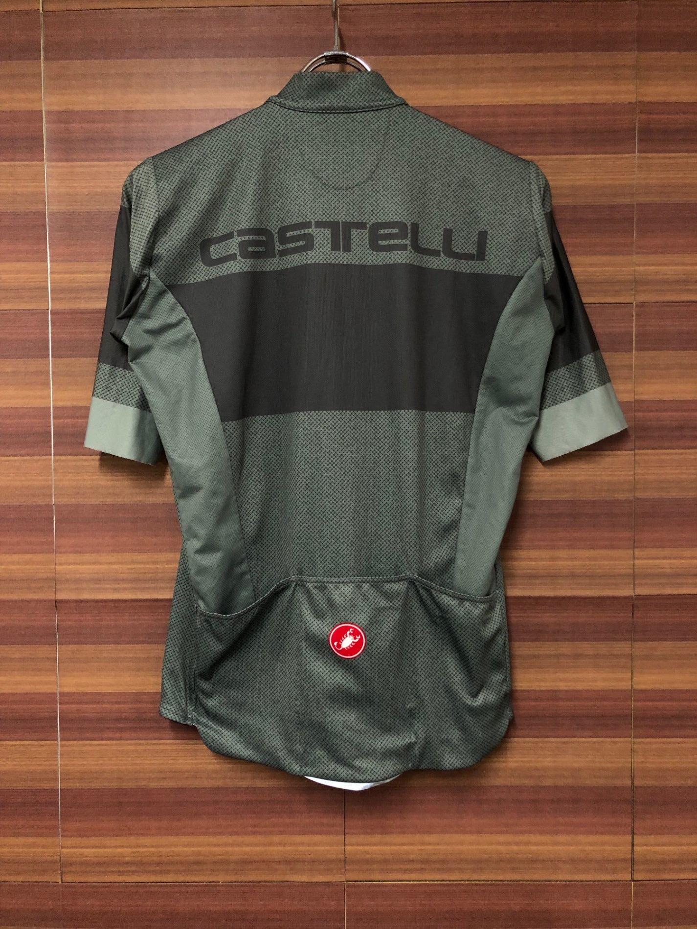 IK669 カステリ CASTELLI 半袖 サイクルジャージ カーキグリーン M