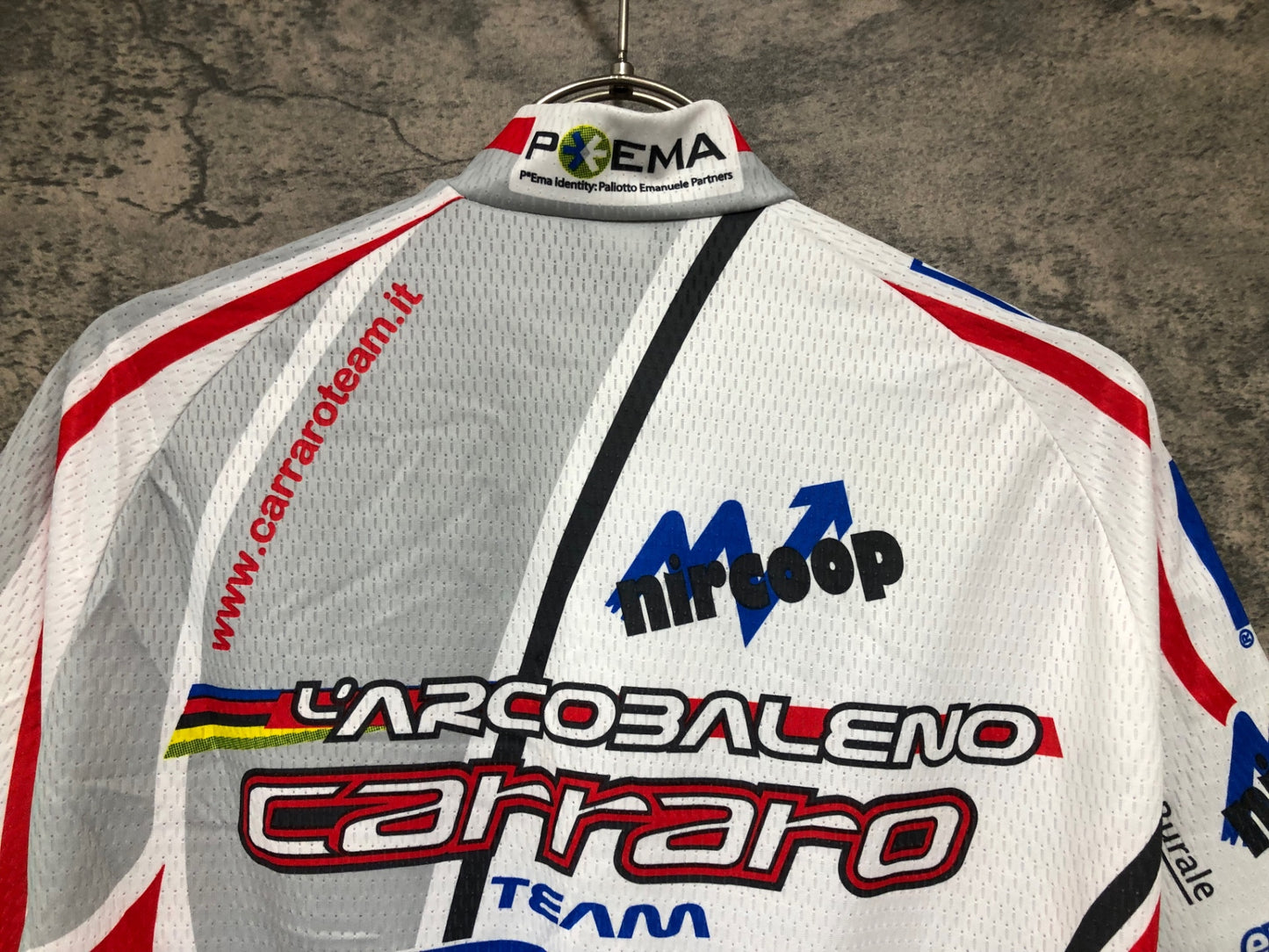 IX673 ビエンメ Biemme 半袖 サイクルジャージ 白 S L'Arcobaleno Carraro
