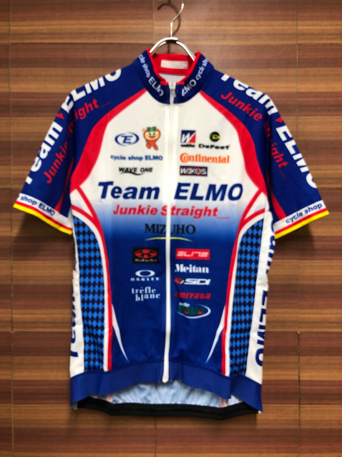 IL347 ウェイブワン WAVEONE 半袖 サイクルジャージ 青 白 XXL チームジャージ Team ELMO