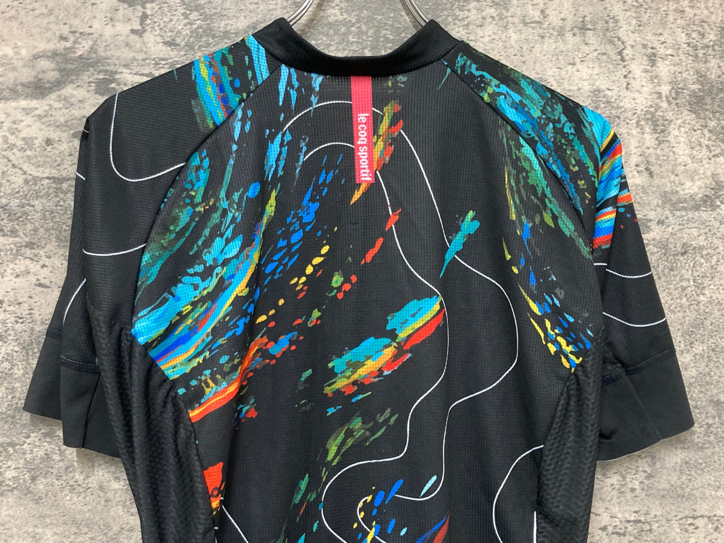 IX956 ルコックスポルティフ le coq sportif 半袖サイクルジャージ 黒 L メッシュ