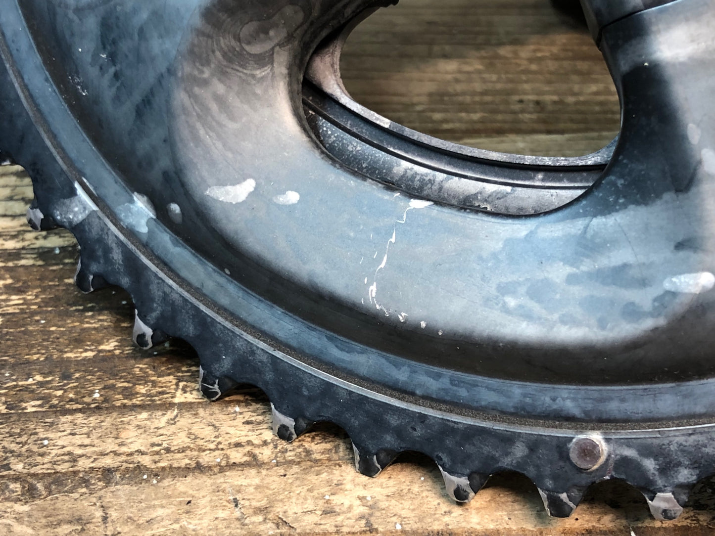 IU695 シマノ SHIMANO アルテグラ ULTEGRA FC-6800 クランクセット 52/36T 165mm ※ケミカル焼け ジャンク