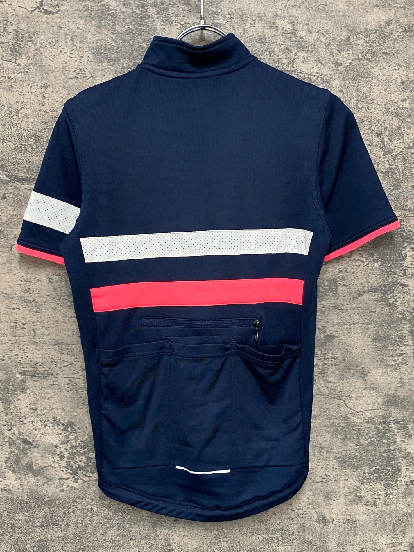 IV237 ラファ Rapha BREVET JERSEY 半袖 サイクルジャージ ネイビー ピンク XS
