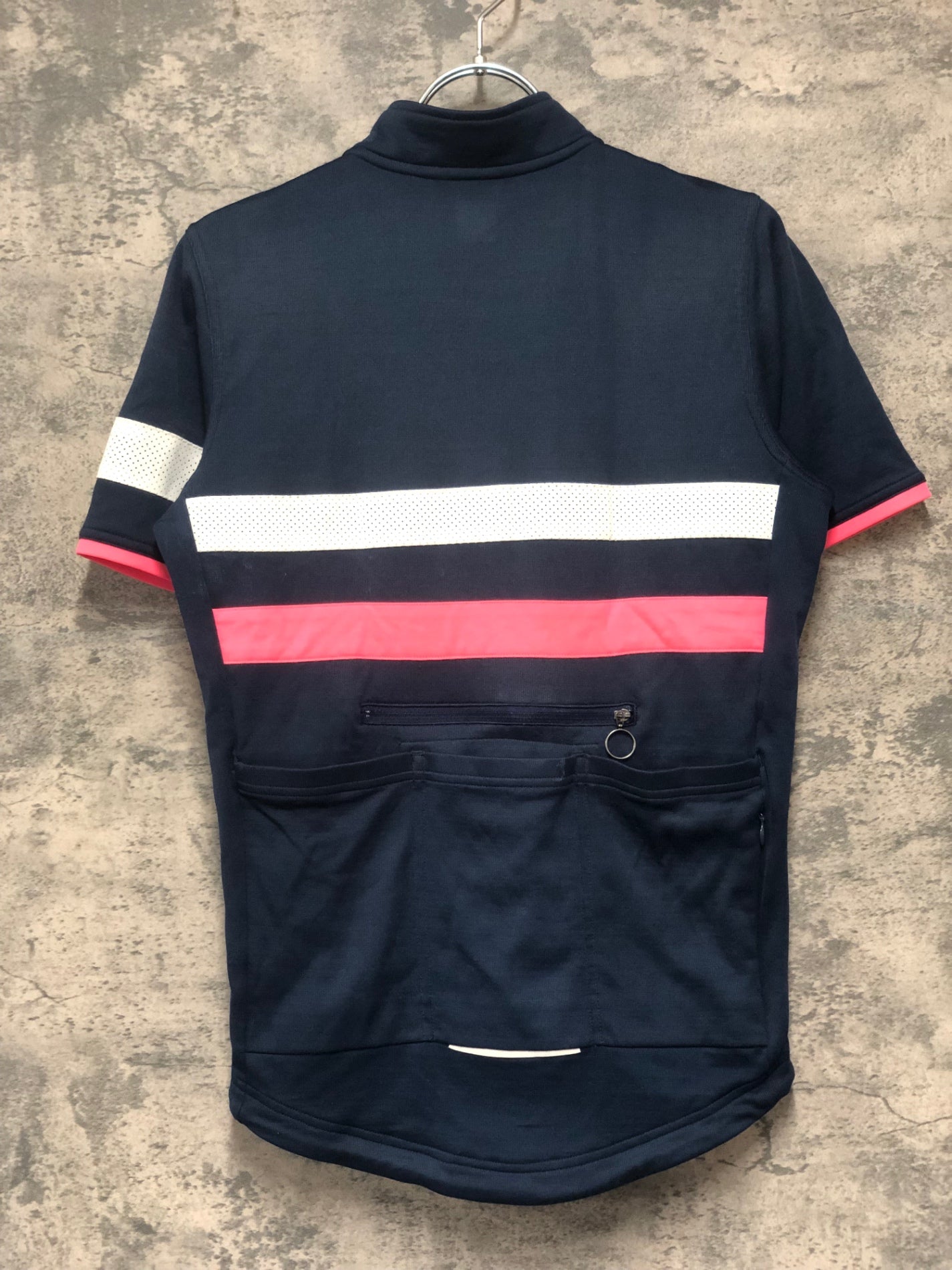 IY087 ラファ Rapha BREVET JERSEY 半袖 サイクルジャージ 紺 S