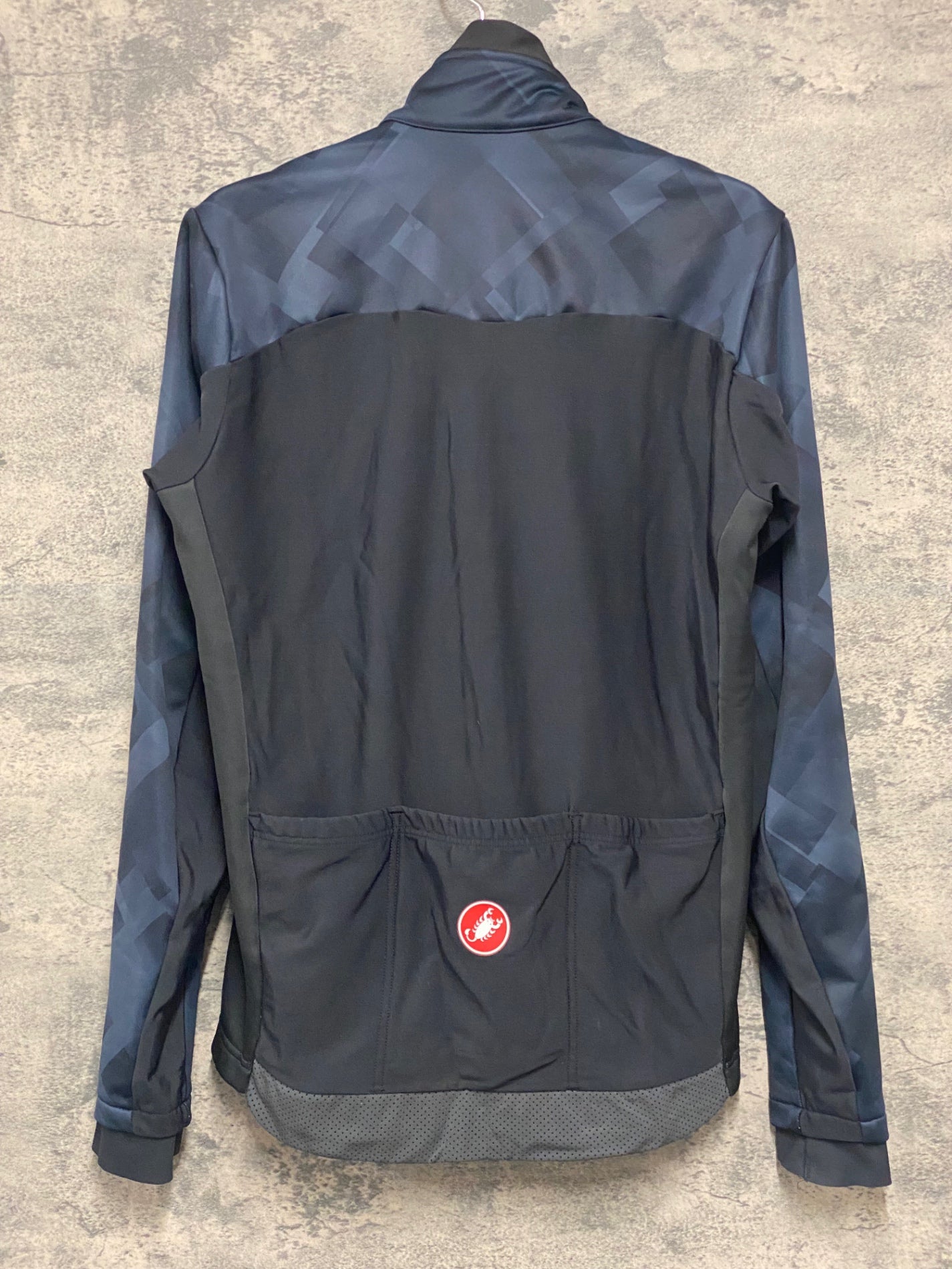 IZ914 カステリ CASTELLI 長袖 サイクルジャケット 黒 紺 M 裏起毛 GORE-WINDSTOPPER