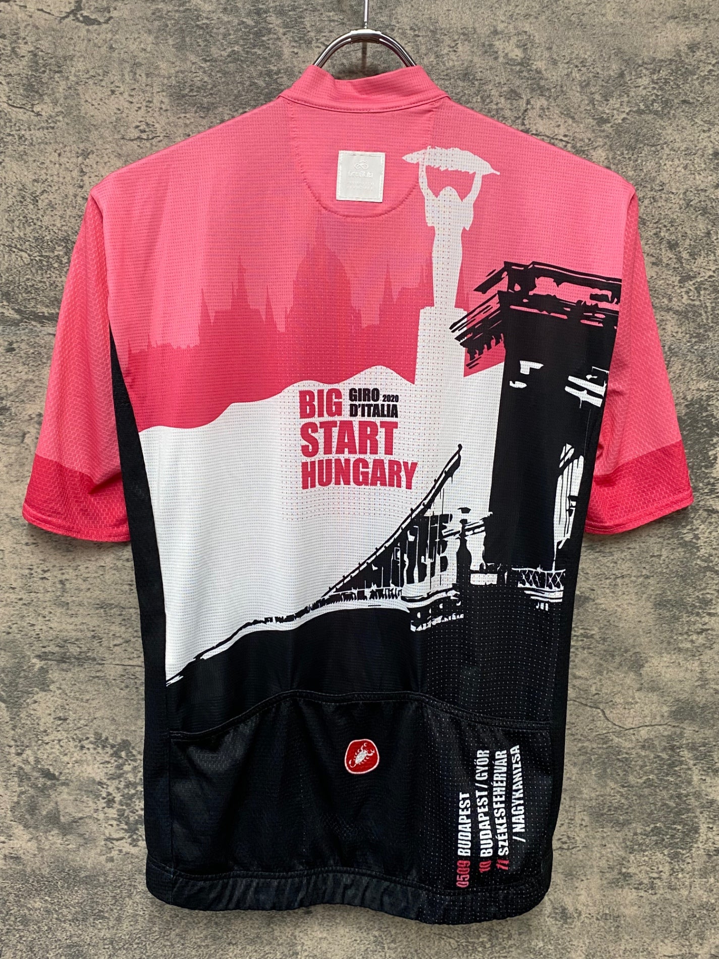 IY445 カステリ CASTELLI Giro d'Italia 半袖 サイクルジャージ 黒 ピンク M
