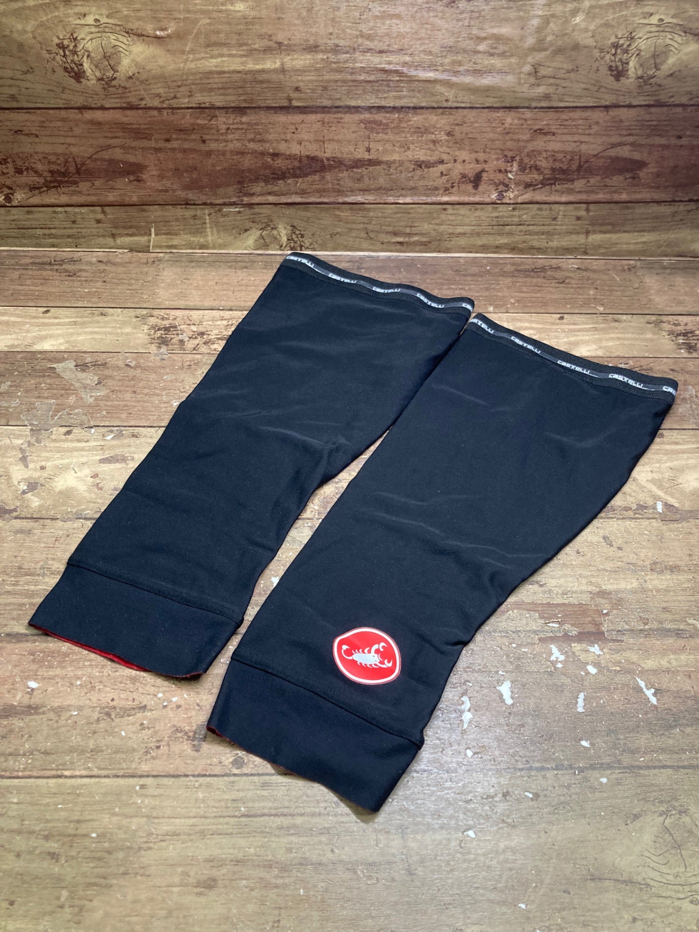 IN305 カステリ CASTELLI 裏起毛 ニーウォーマー 黒 L
