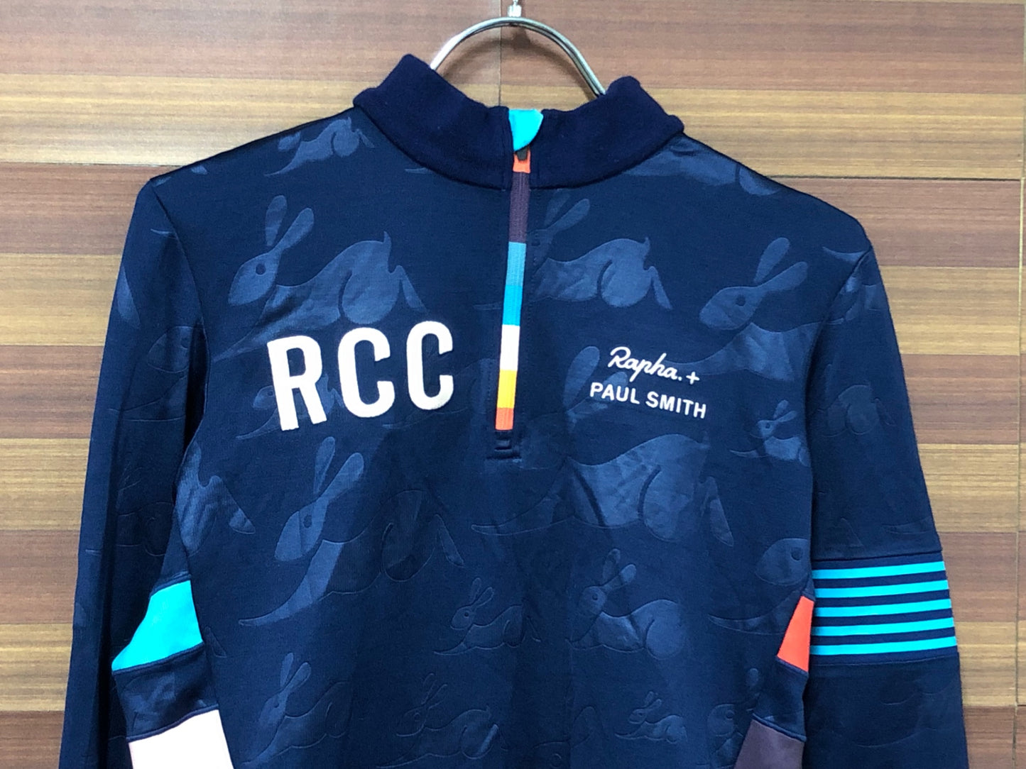IQ321 ラファ ポールスミス Rapha RCC + Paul Smith クラシックロングスリーブジャージ CLASSIC LONG SLEEVE JERSEY 長袖 サイクルジャージ 紺 M