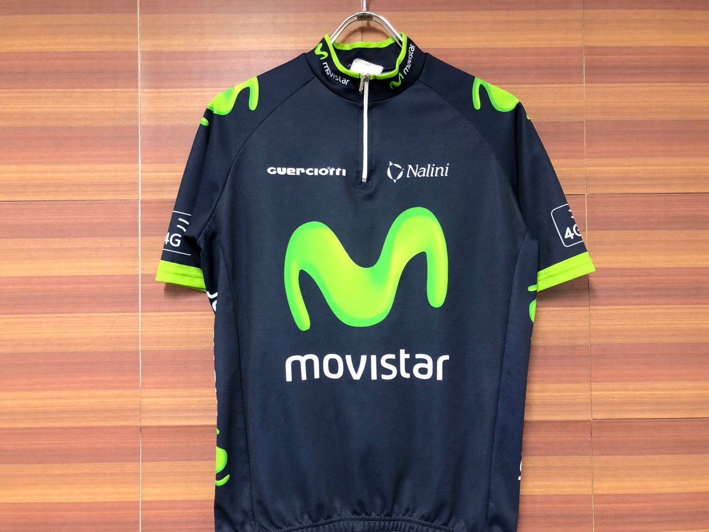 IK670 ナリーニ Nalini 半袖 サイクルジャージ 紺 3 ハーフジップ movistar
