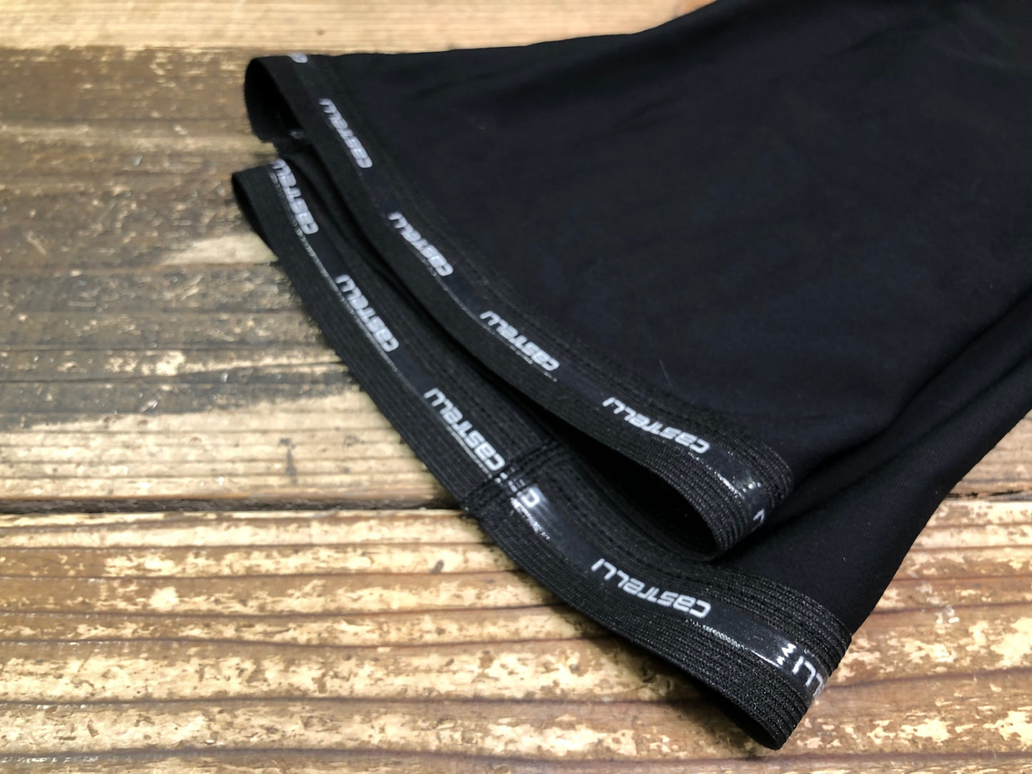 JA599 カステリ CASTELLI ニーウォーマー 黒 L 裏起毛