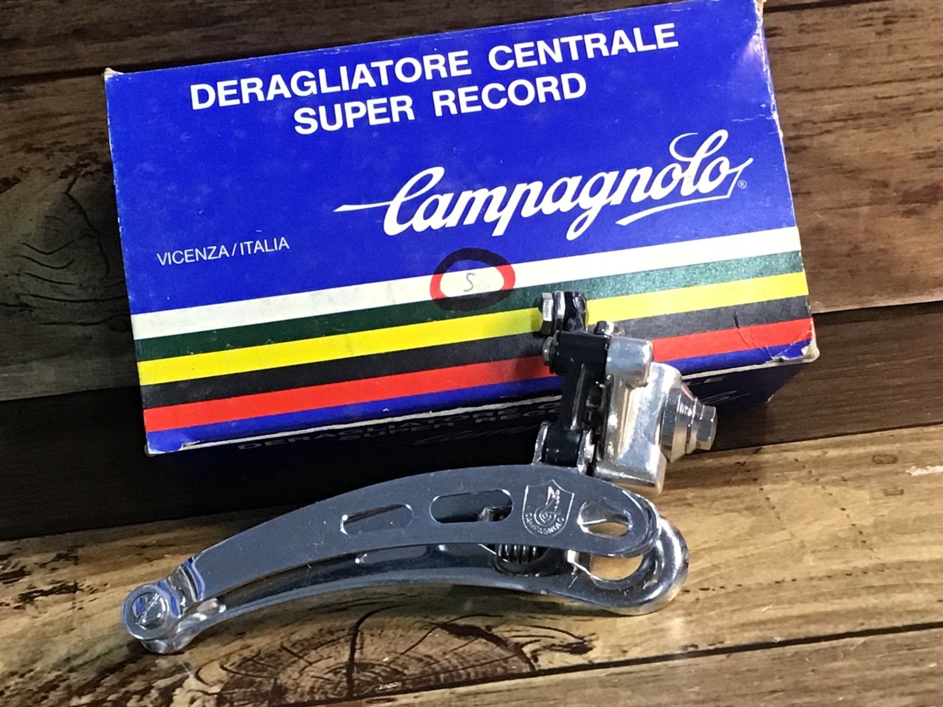 HW590 カンパニョーロ Campagnolo スーパーレコード SuperRecord ダブル フロントディレイラー 直付 未使用品