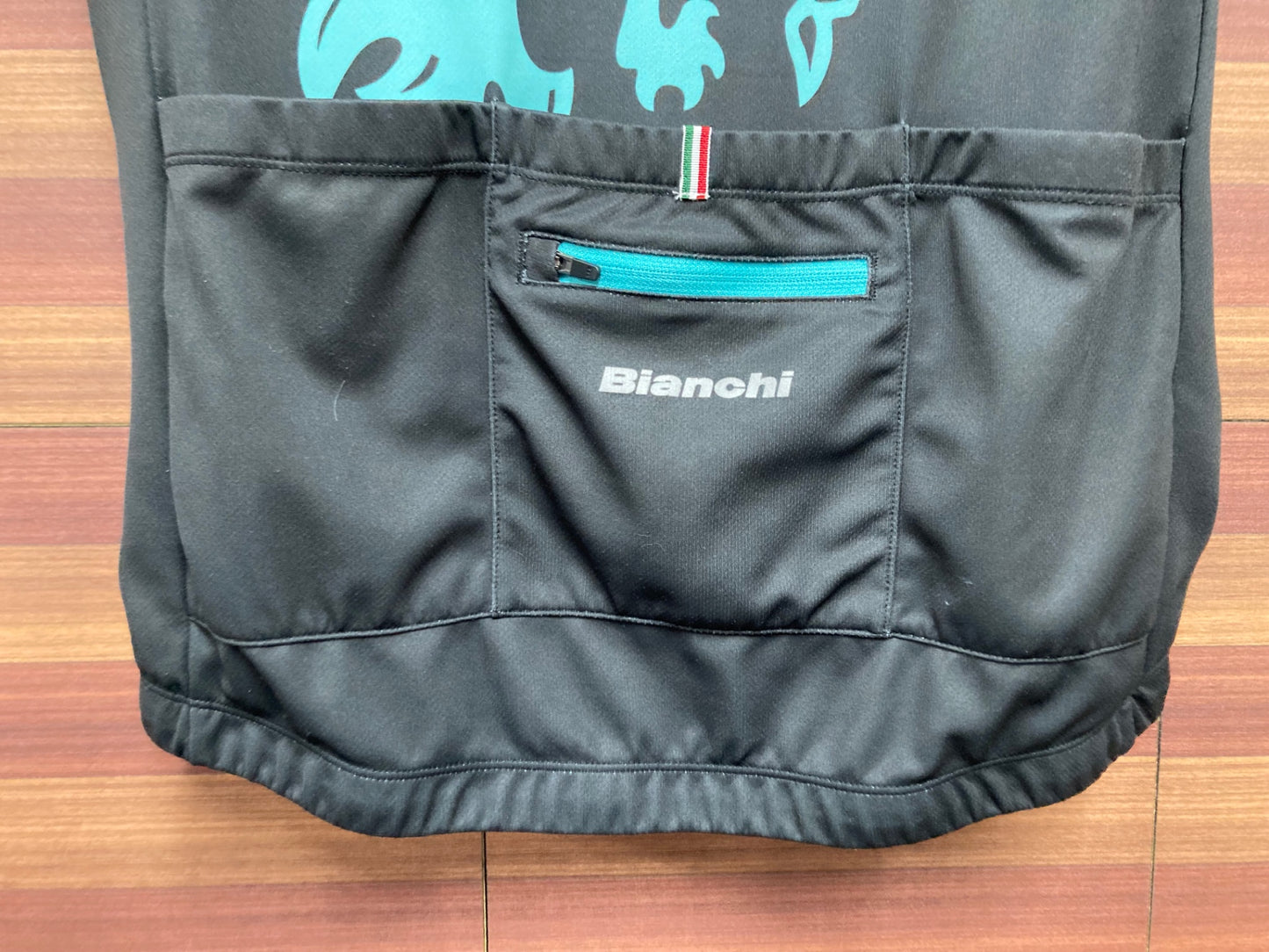 IS841 ビアンキ BIANCHI 半袖 サイクルジャージ チェレステ 黒 L