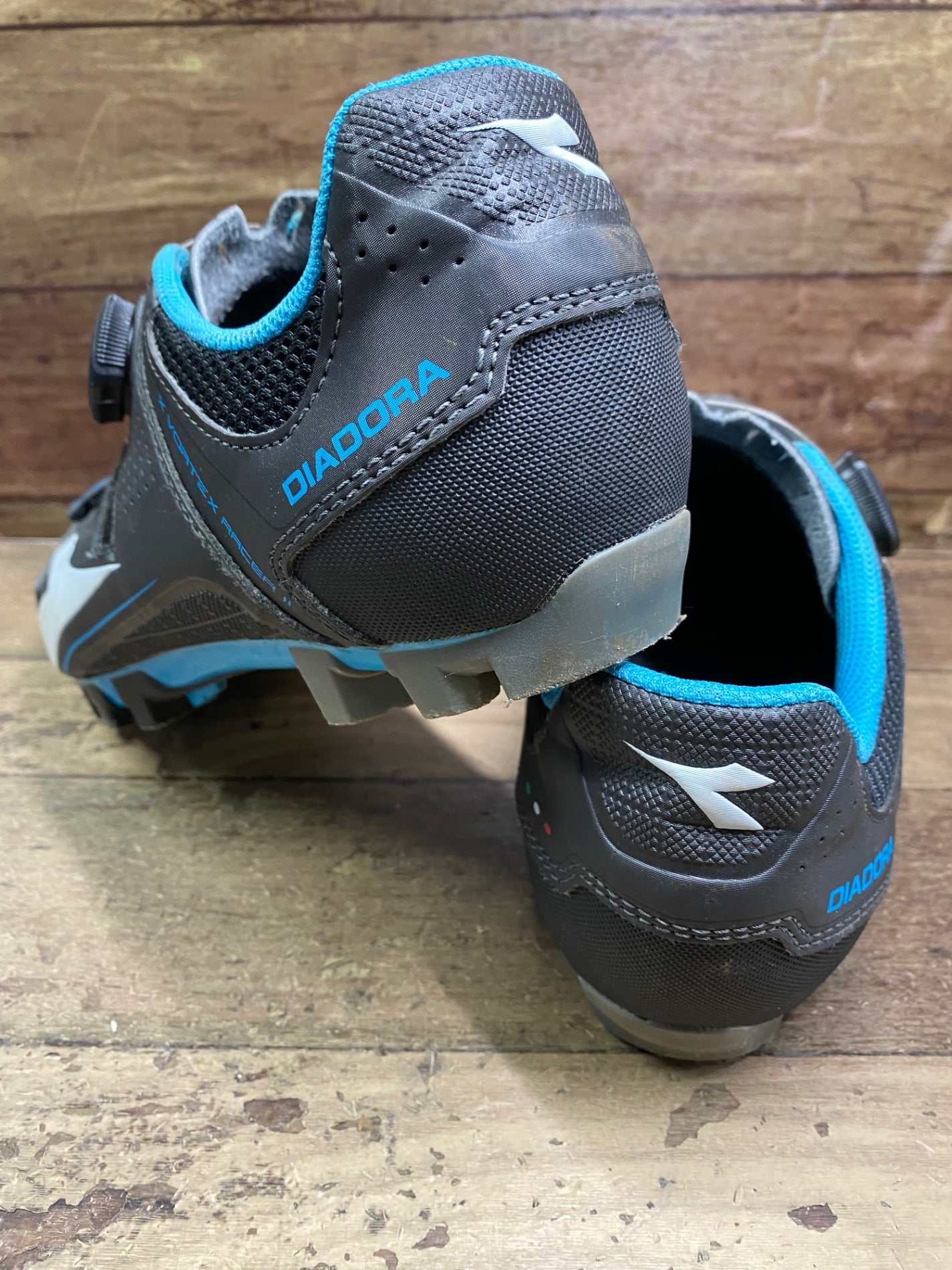 IN219 ディアドラ DIADORA X Vortex racer ii ビンディングシューズ 黒 水色 EU43 SPD