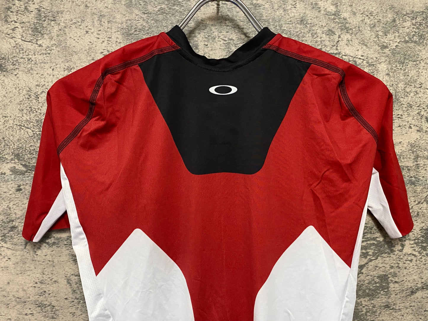 IY881 オークリー OAKLEY 半袖 サイクルジャージ 白黒赤 S