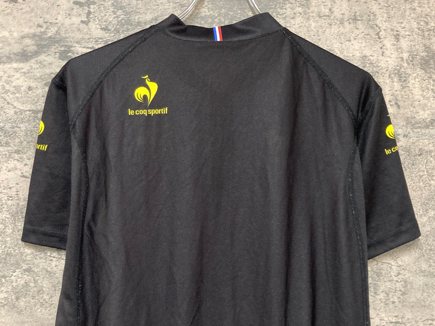 IX957 ルコックスポルティフ le coq sportif 半袖サイクルジャージ 黒 M Tour de france ほつれ