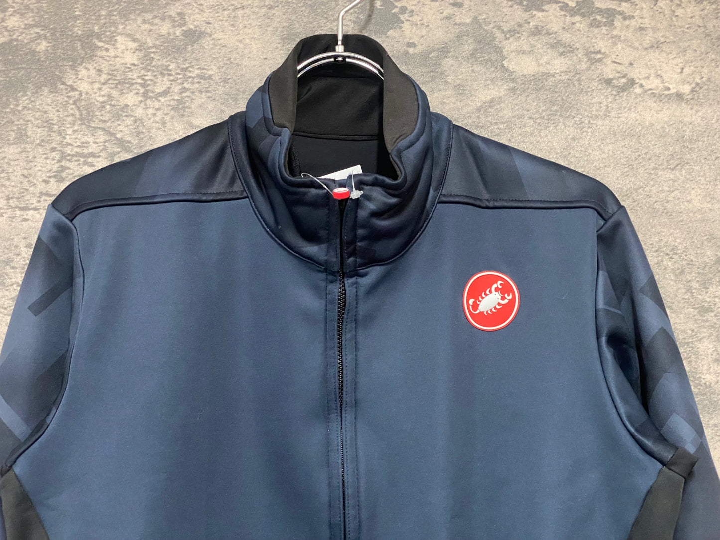 IZ914 カステリ CASTELLI 長袖 サイクルジャケット 黒 紺 M 裏起毛 GORE-WINDSTOPPER