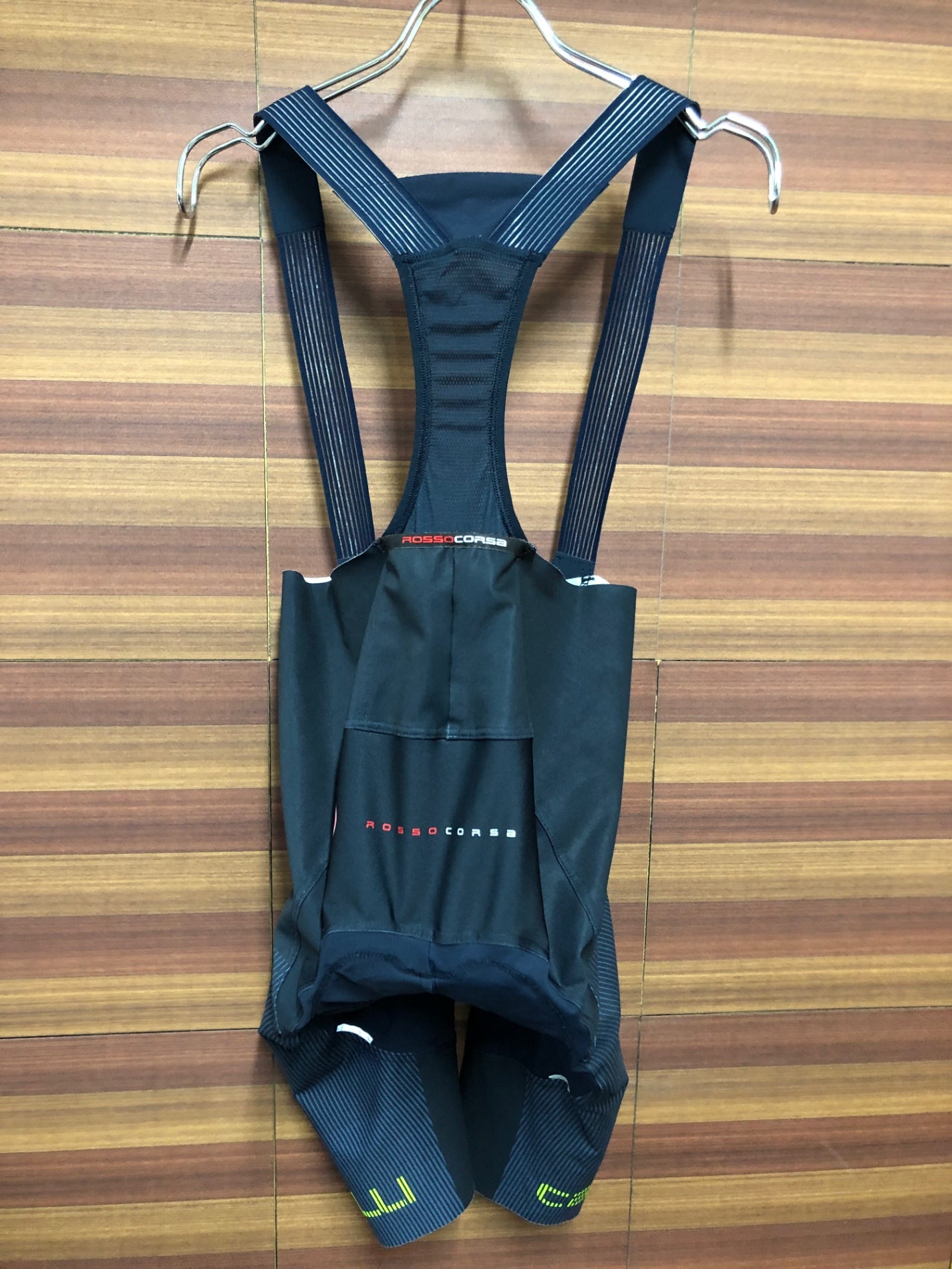 IP340 カステリ CASTELLI ロッソコルサ ROSSO CORSA ビブショーツ 黒 農紺 L