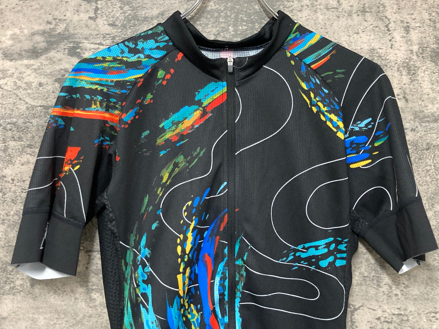 IX956 ルコックスポルティフ le coq sportif 半袖サイクルジャージ 黒 L メッシュ