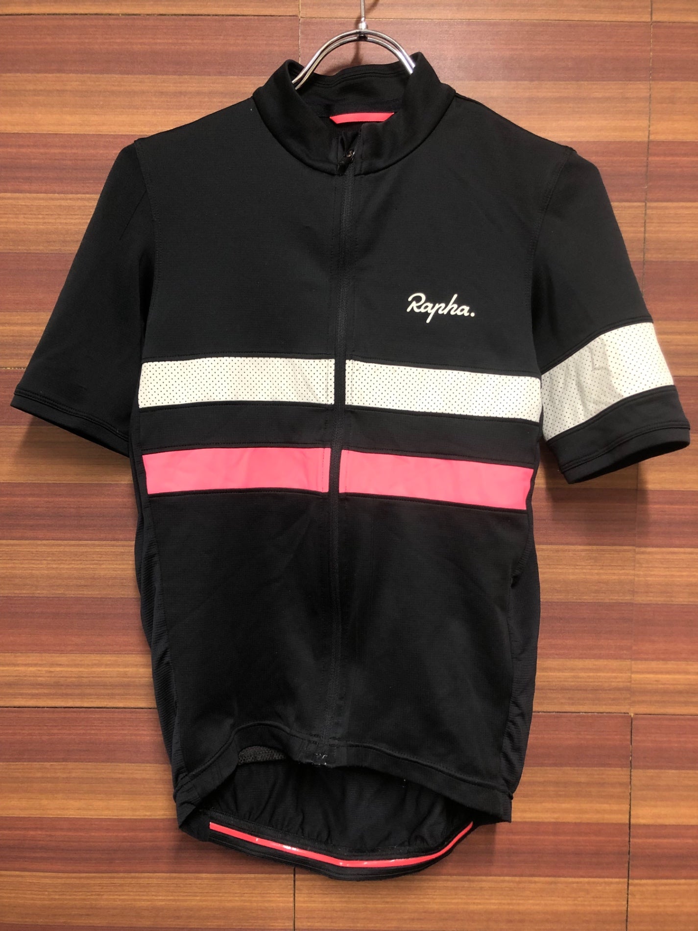IE917 ラファ Rapha BREVET LIGHTWEIGHT JERSEY 半袖 黒 S ※プリント 