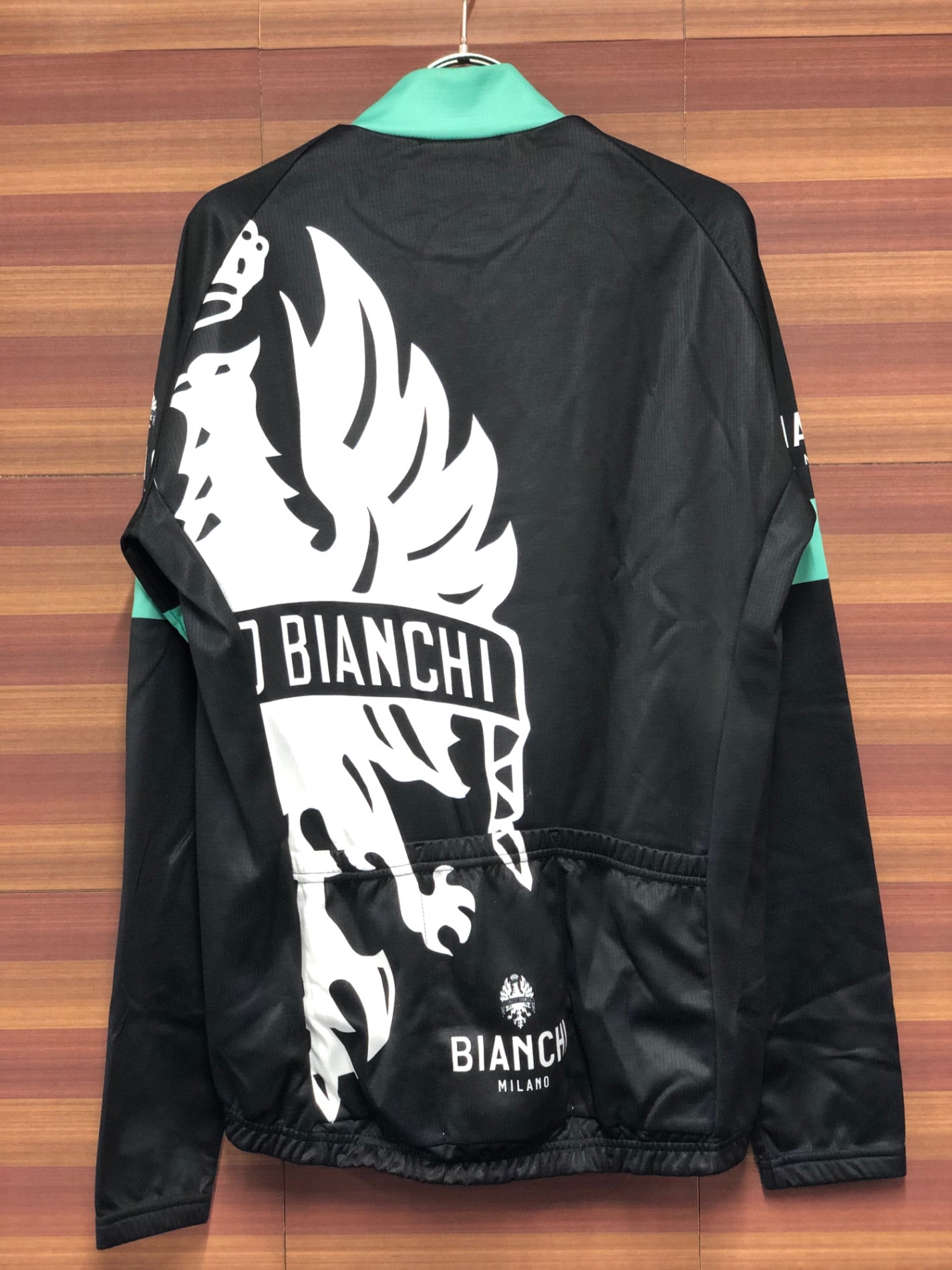 IP661 ビアンキ BIANCHI 長袖 サイクルジャージ 黒 XLサイズ