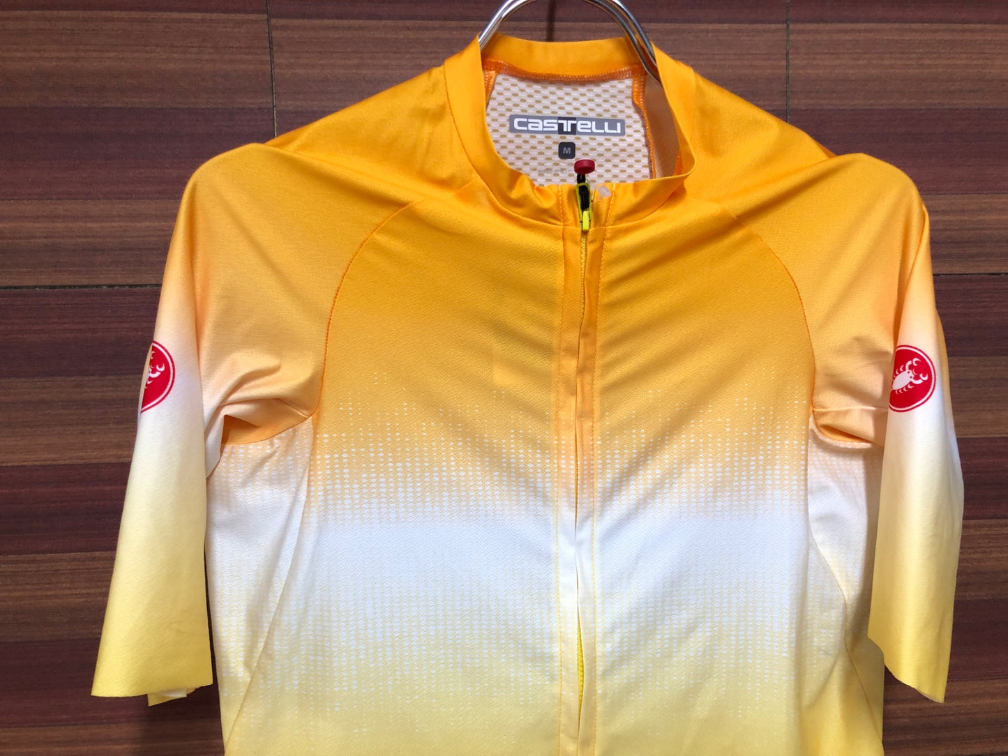 IP347 カステリ CASTELLI ロッソコルサ ROSSO CORSA 半袖 サイクルジャージ 黄 M